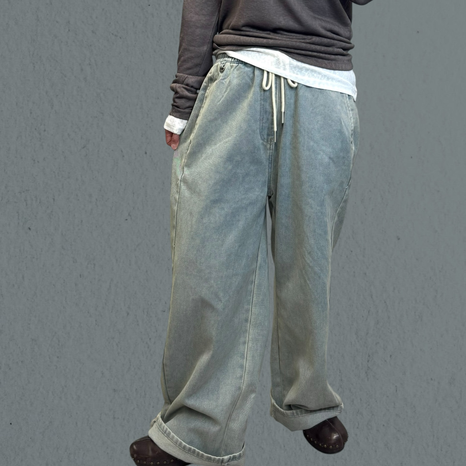 221184 全橡筋腰長褲