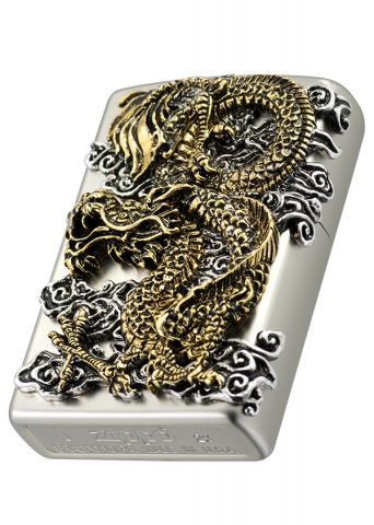 Zippo ZA-1-80B / ZBT-1-80B飛龍乘雲(銀色)防風打火機