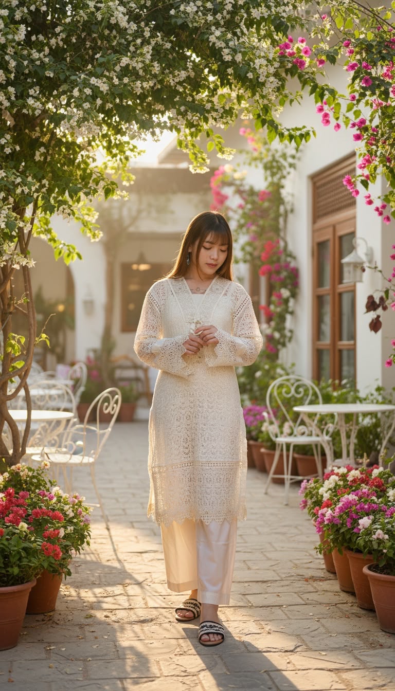 PKT 2644 Beige Knitted Sleeve Long Top