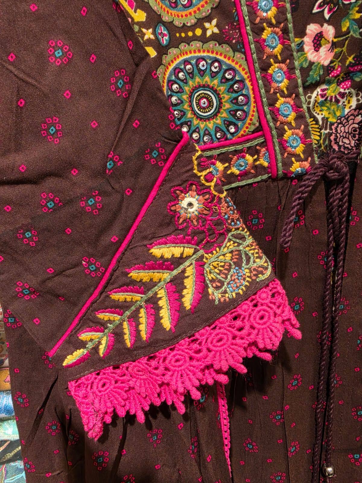 印度刺繡印花背心裙連外套套裝