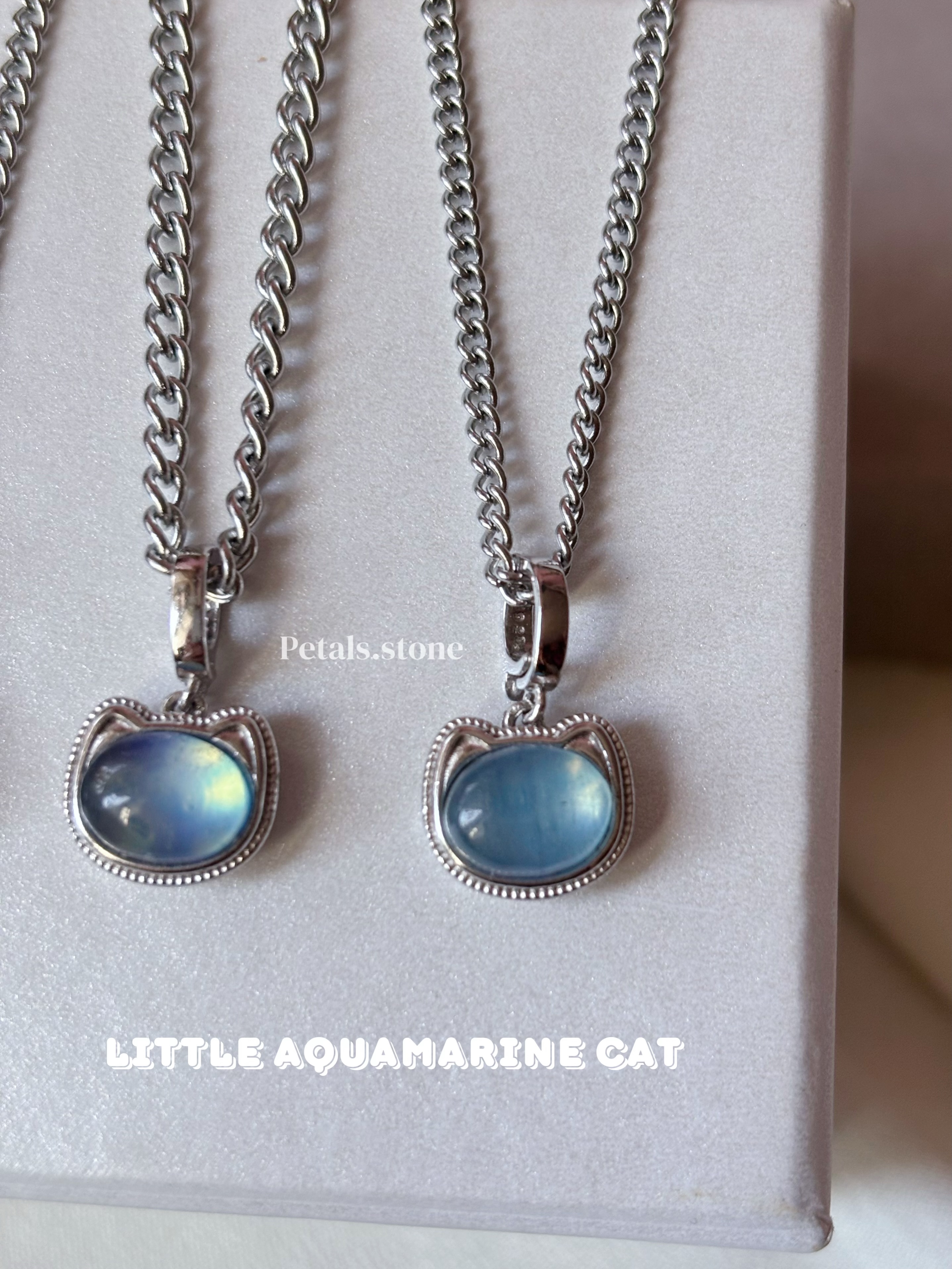  Little Aquamarine Cat | 海藍寶貓貓頸鏈 🐈🩵