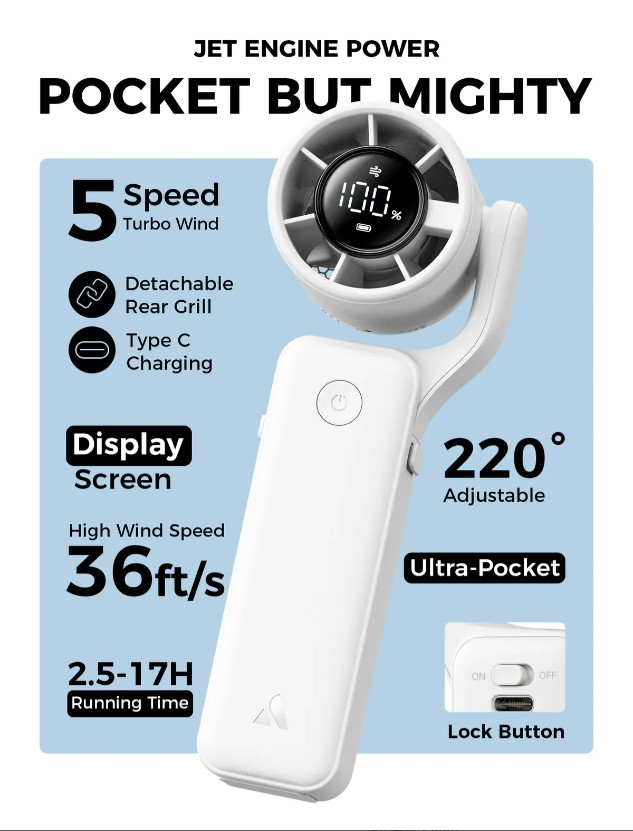 Aecooly AirGimbal 多合一旋轉高速風扇 PF04白色