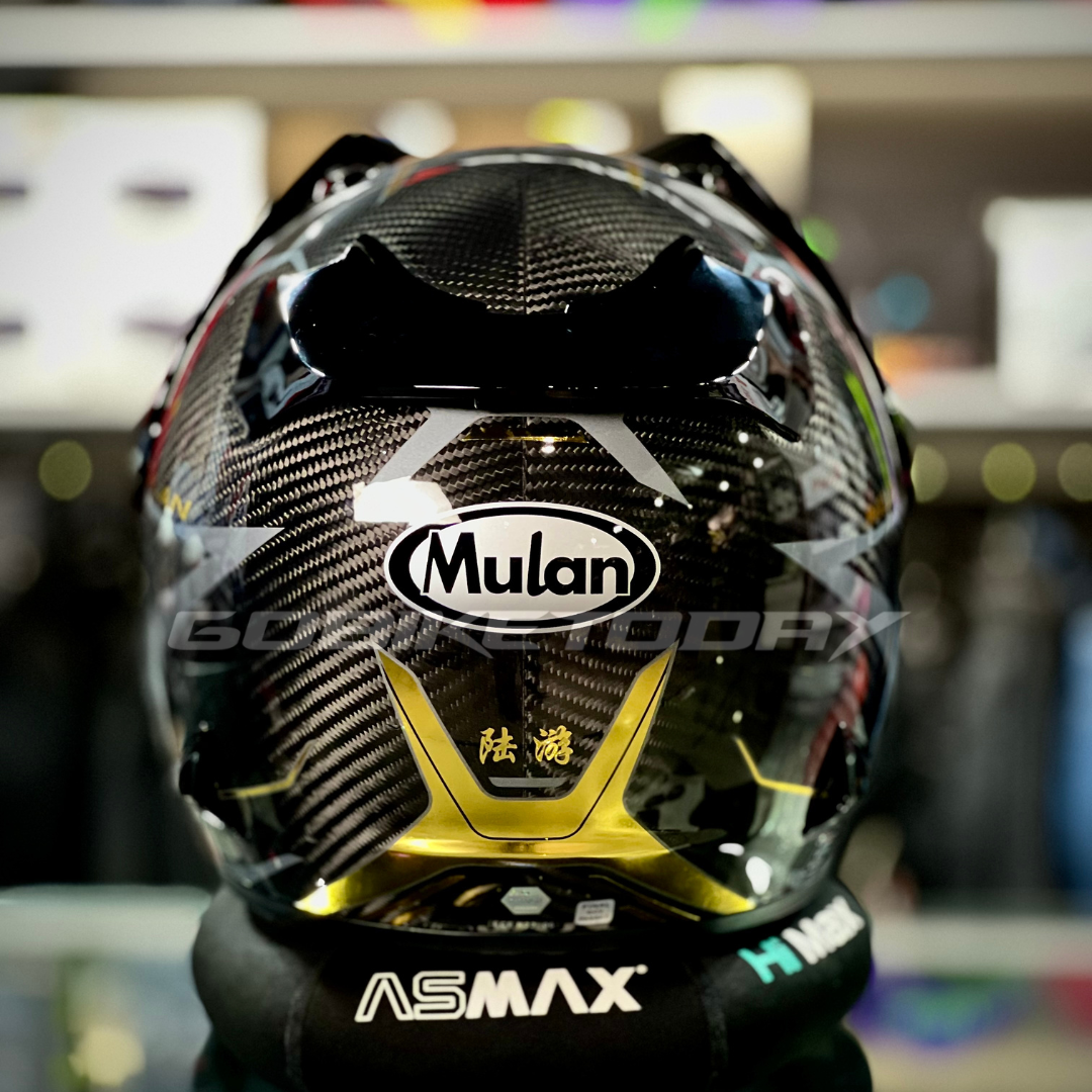 MULAN 739 3K GRAPHIC CARBON FIBRE Adventure Helmet | Bulletproof Kevlar | Photochromic Visor | ECE Approved | Touring Ready