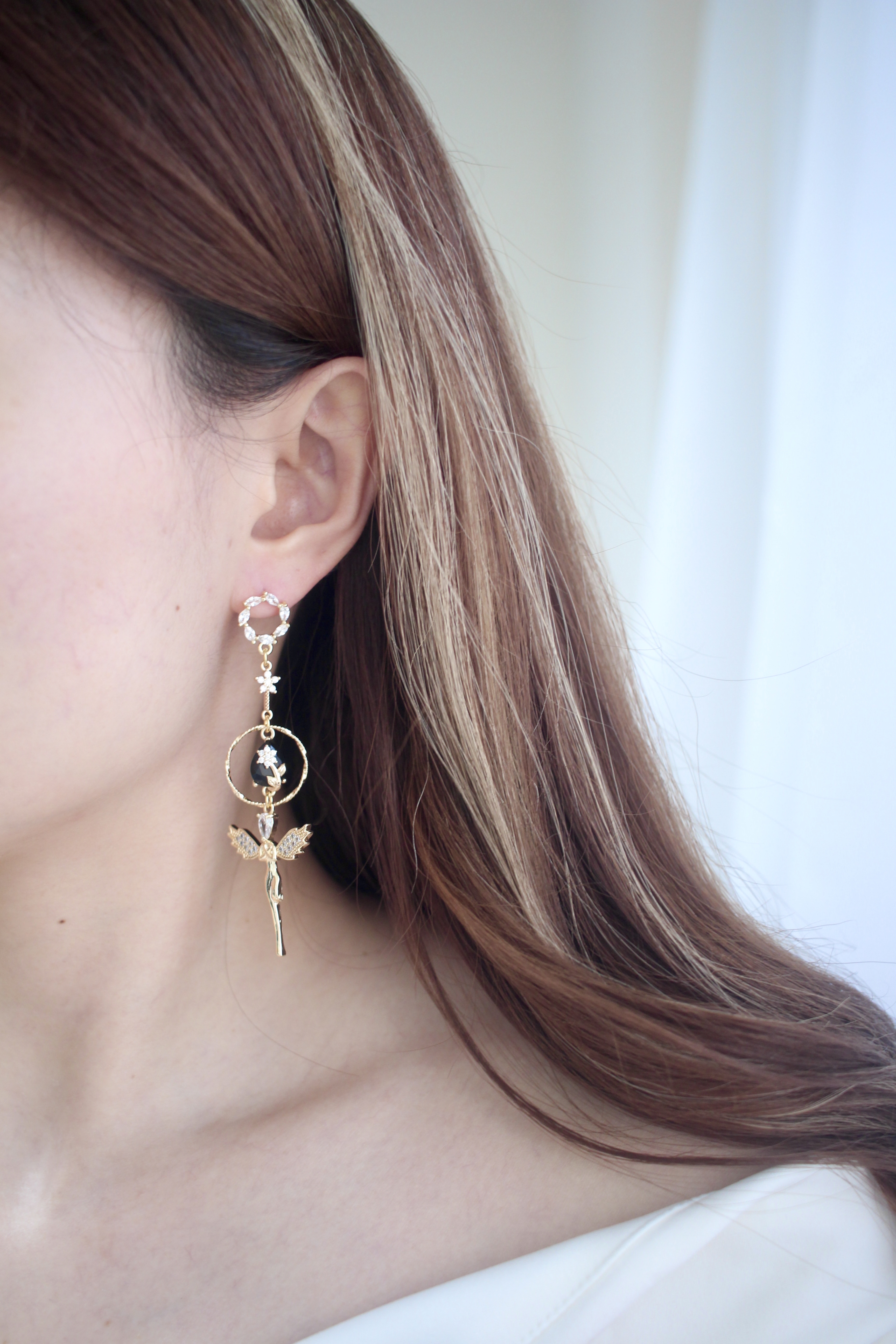 天使黑玫瑰耳環👼