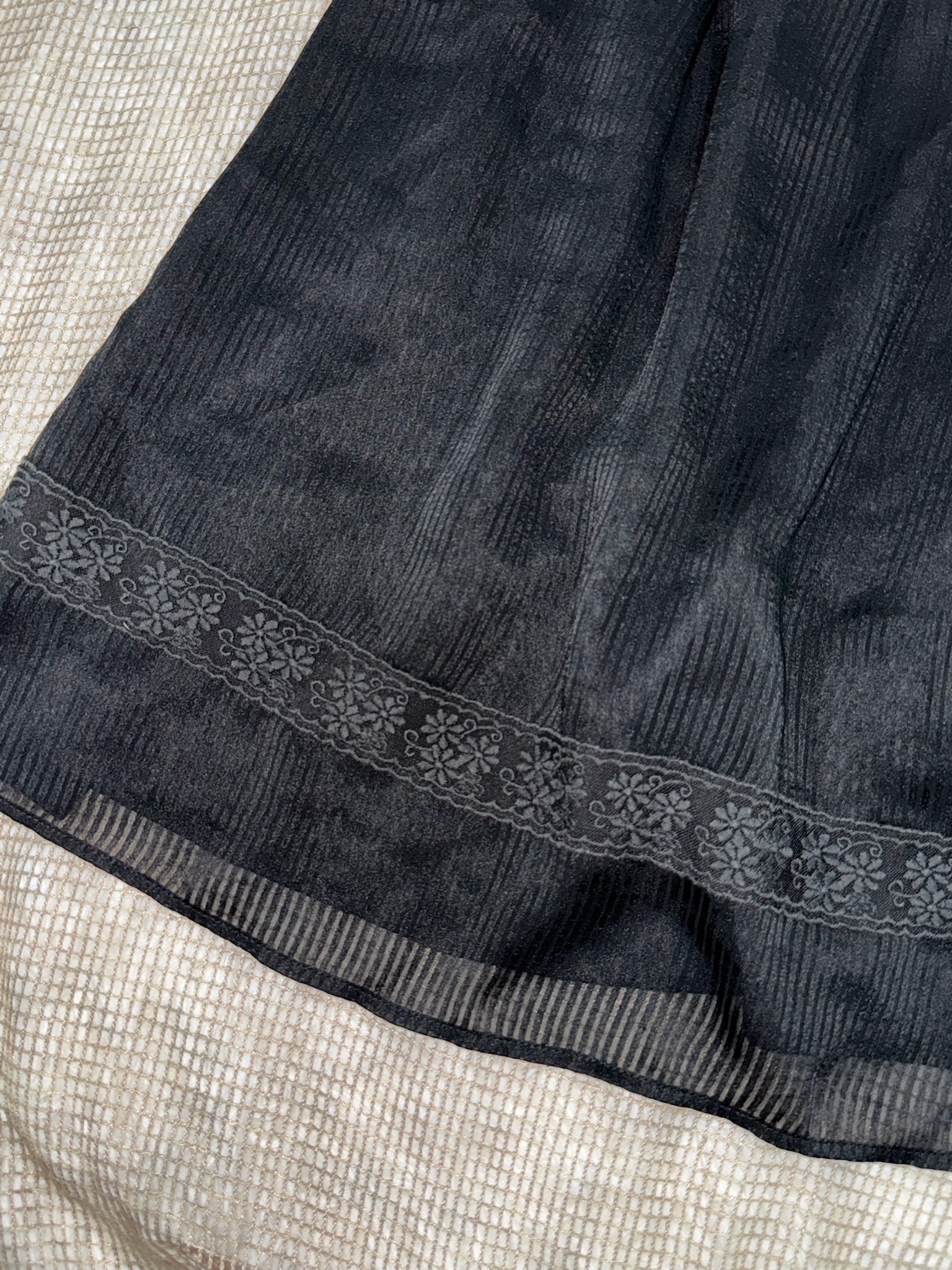 Black Embroidered Square Neck Tunic
