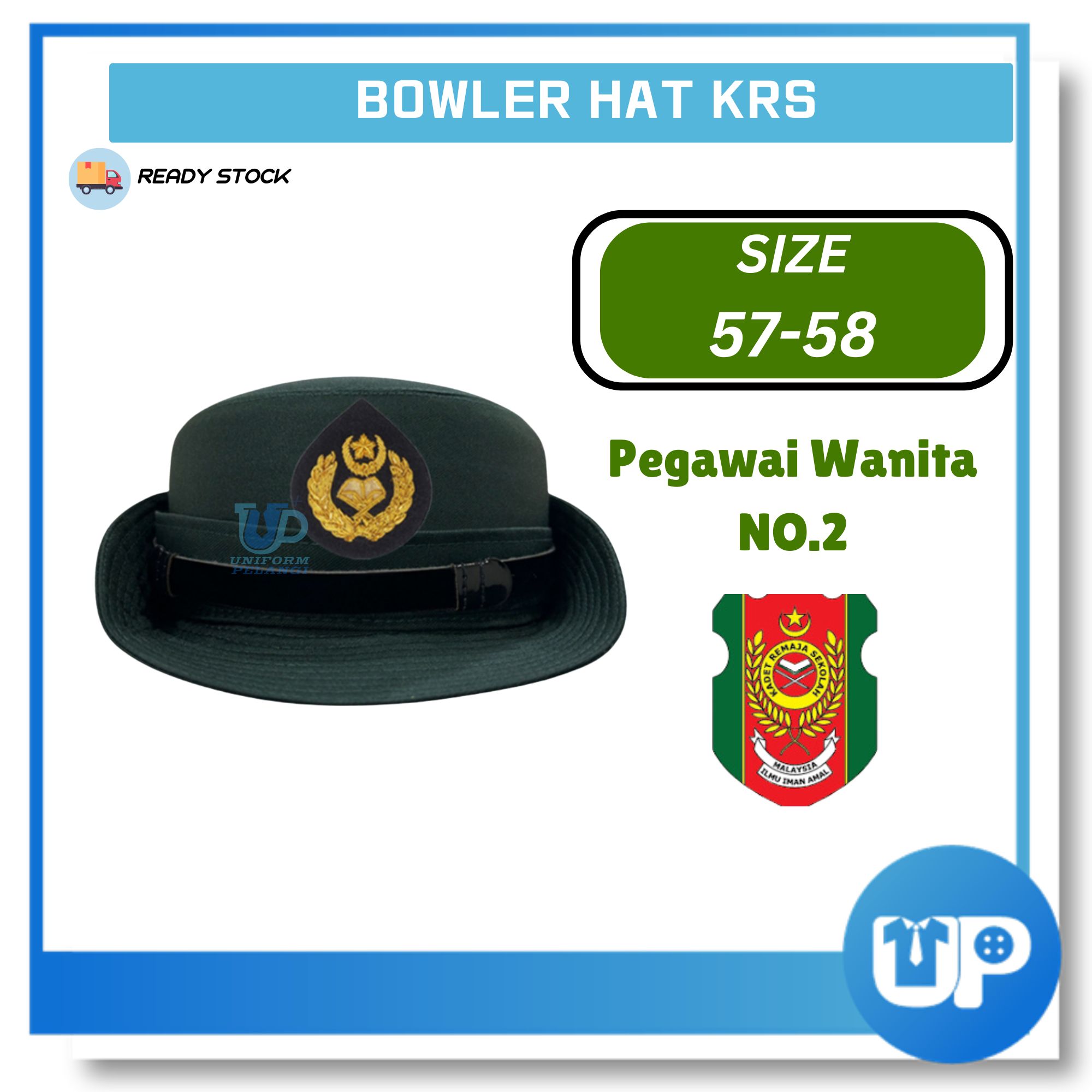 Bowler Hat KRS NO.2 Topi Guru Sekolah KRS Female Perempuan Pemimpin Guru Besar Pengetua