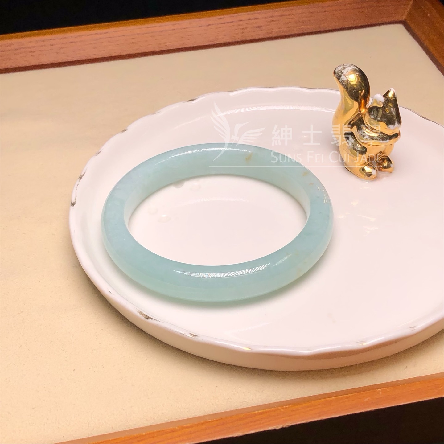 木那湖水綠福鐲56.7mm