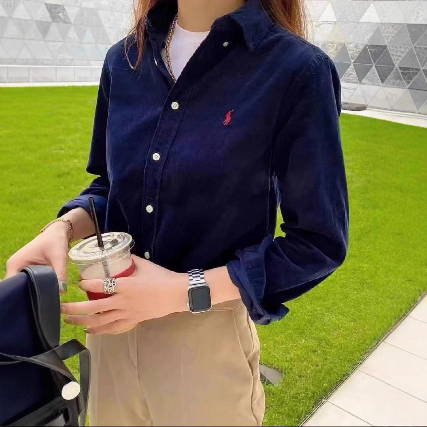 預訂 Polo Ralph Lauren燈芯絨小標刺繡恤衫 