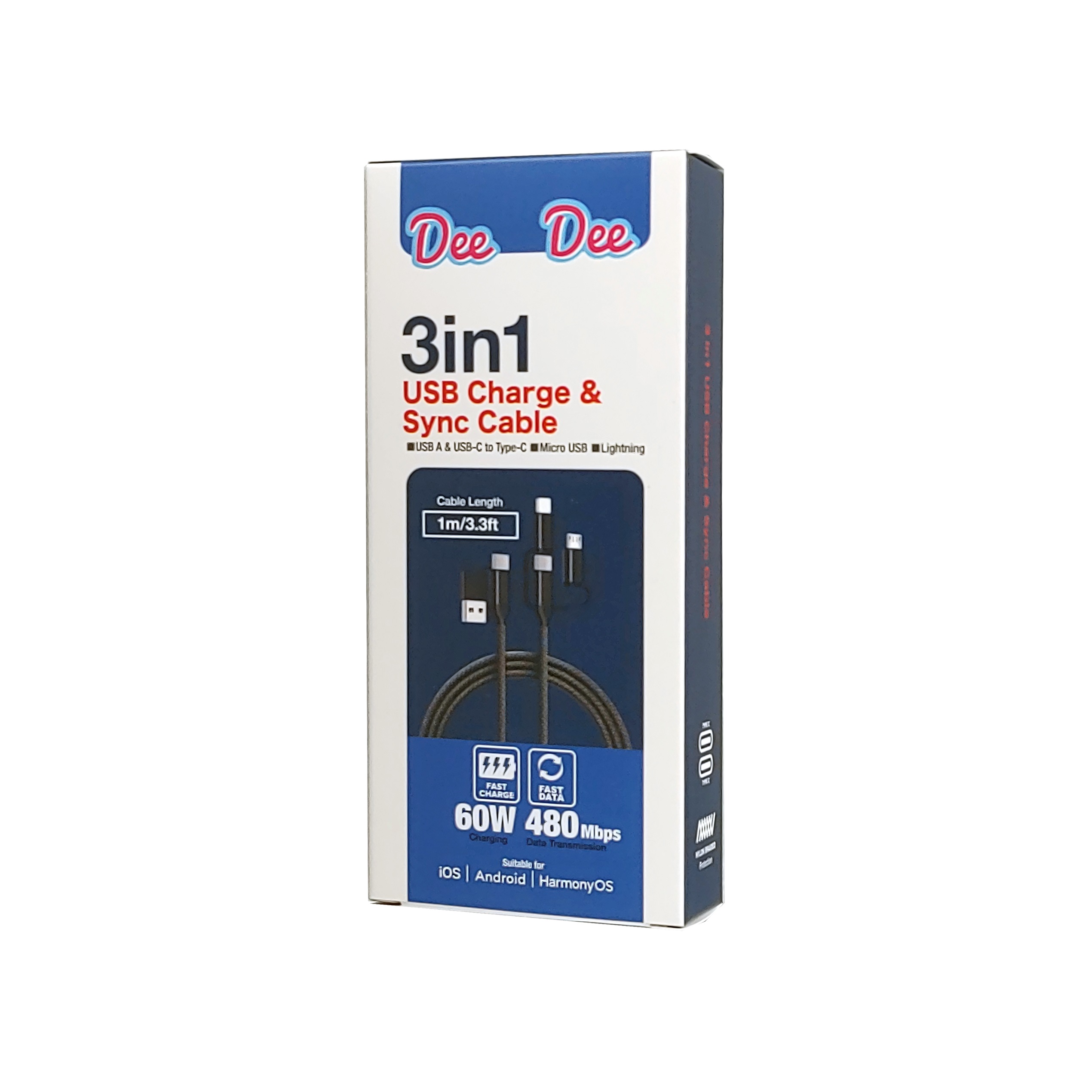 Dee Dee 3合1 USB 充電及數據線