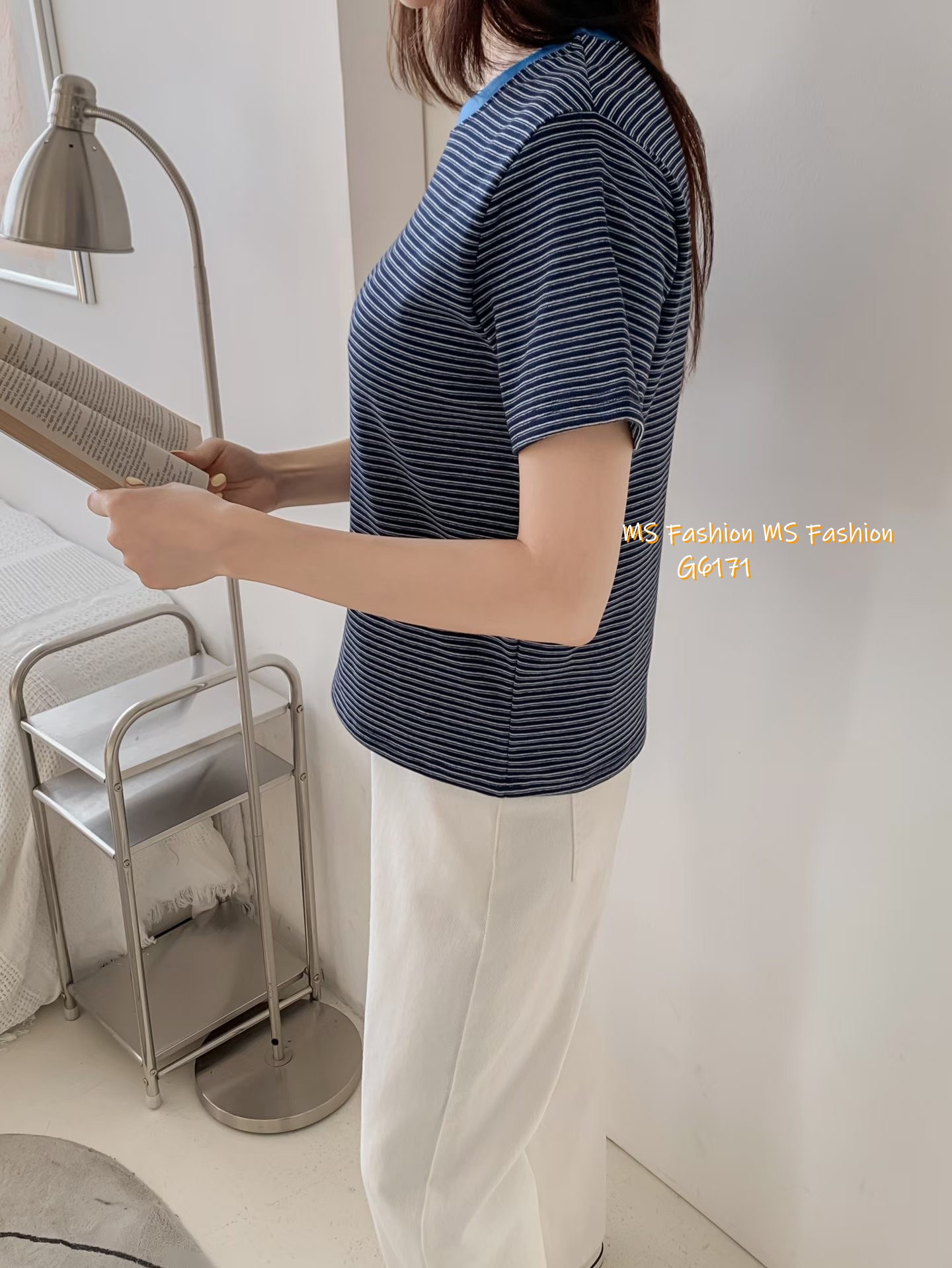  G6171 韓國🇰🇷拼色領橫間top