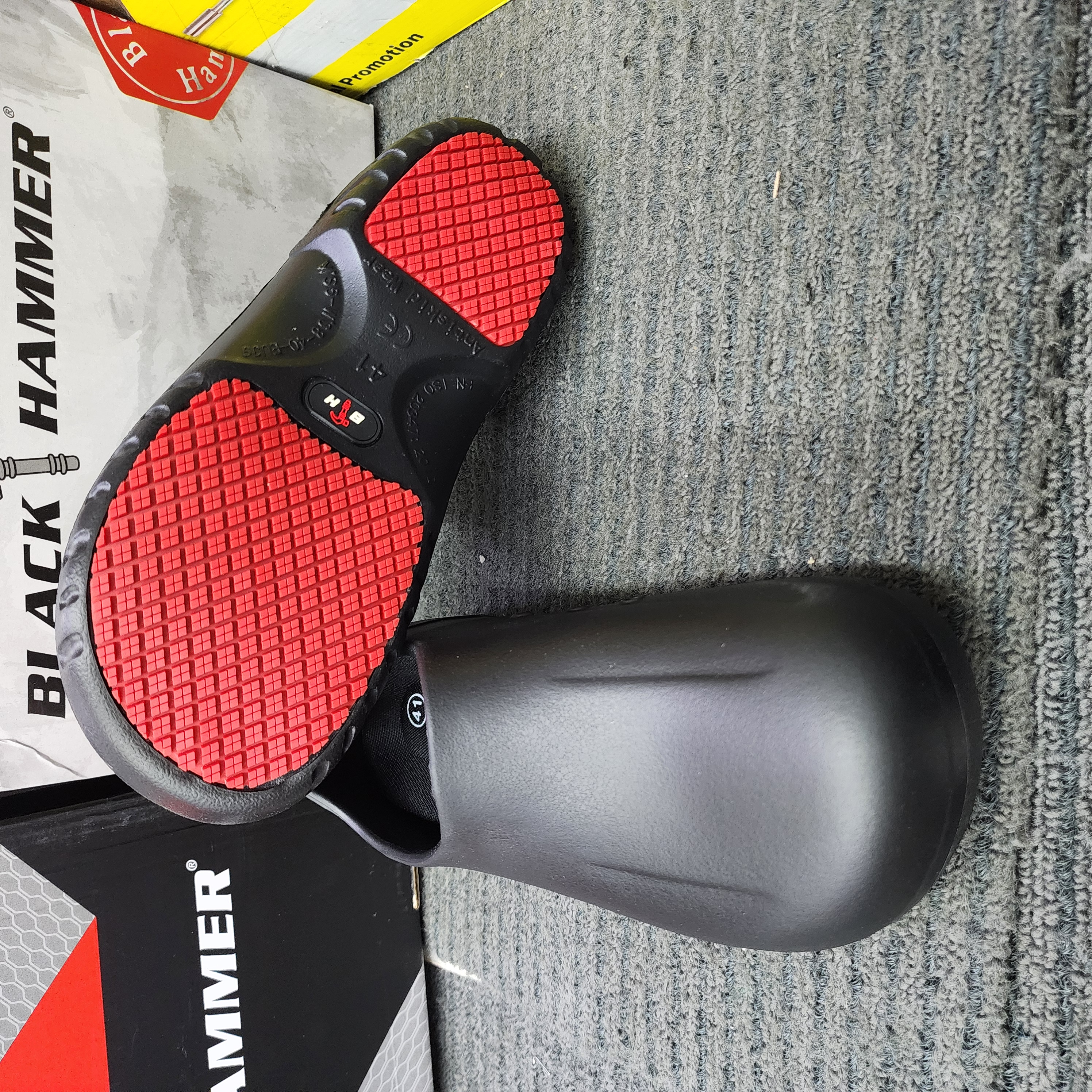 Black Hammer Black Safety Clogs BHC S077 OR S077T BESI  For Kitchen Lab 077 Kitchen Dapur Waterpoof Laboratorium Flat Shoes Kasut Keselamatan