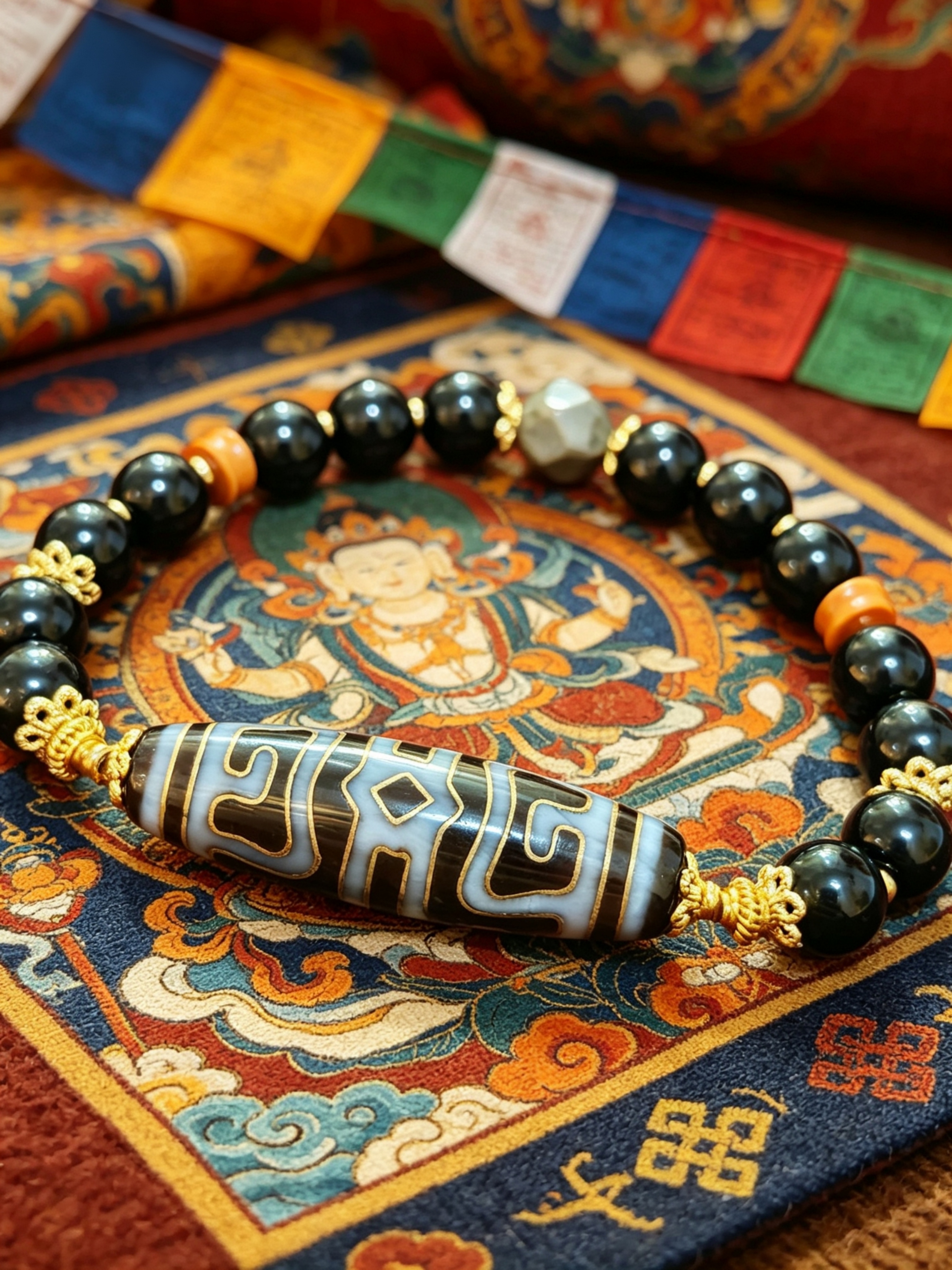 「措金蓮師法帽天珠」26042