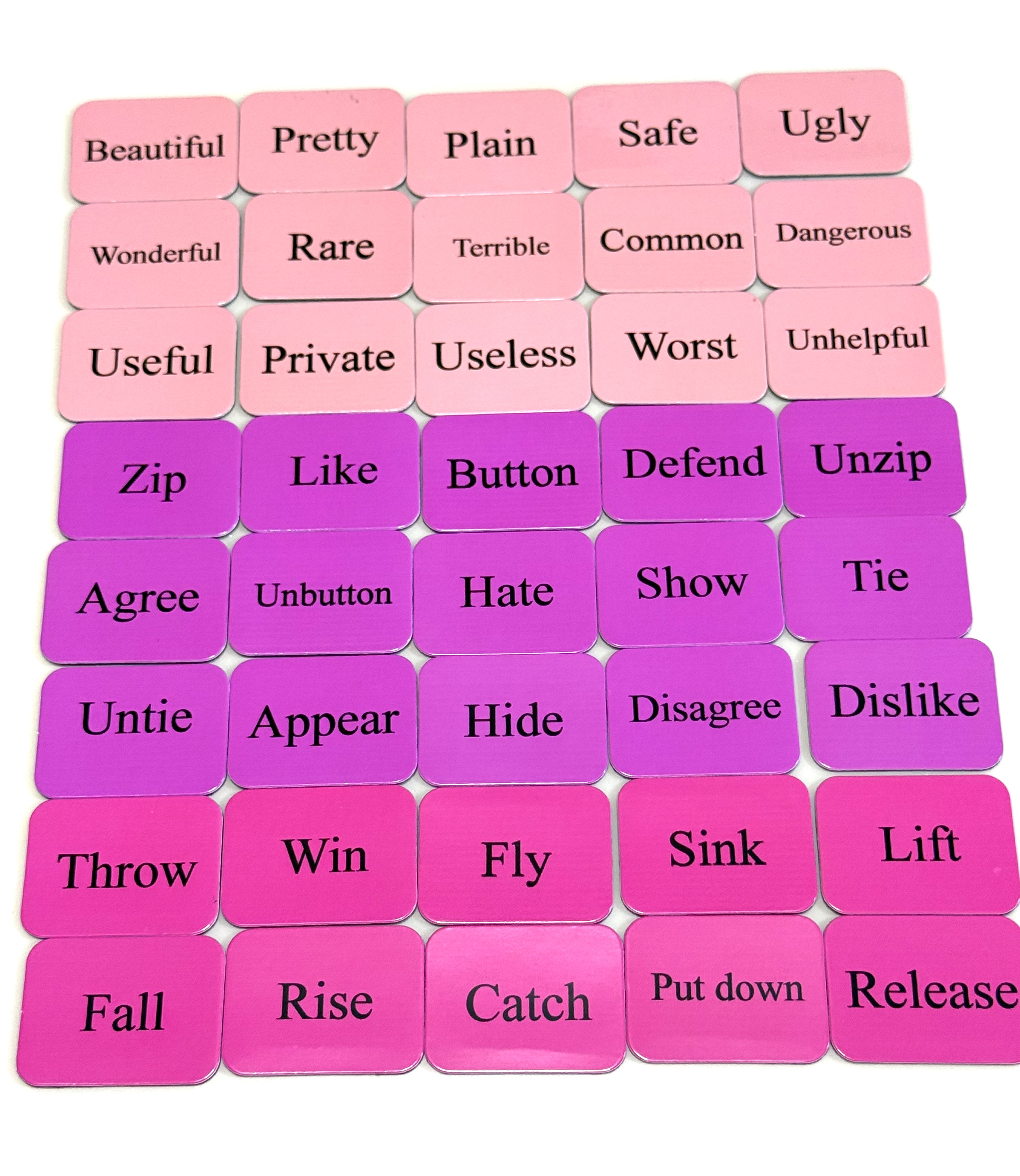 英文磁板相反詞