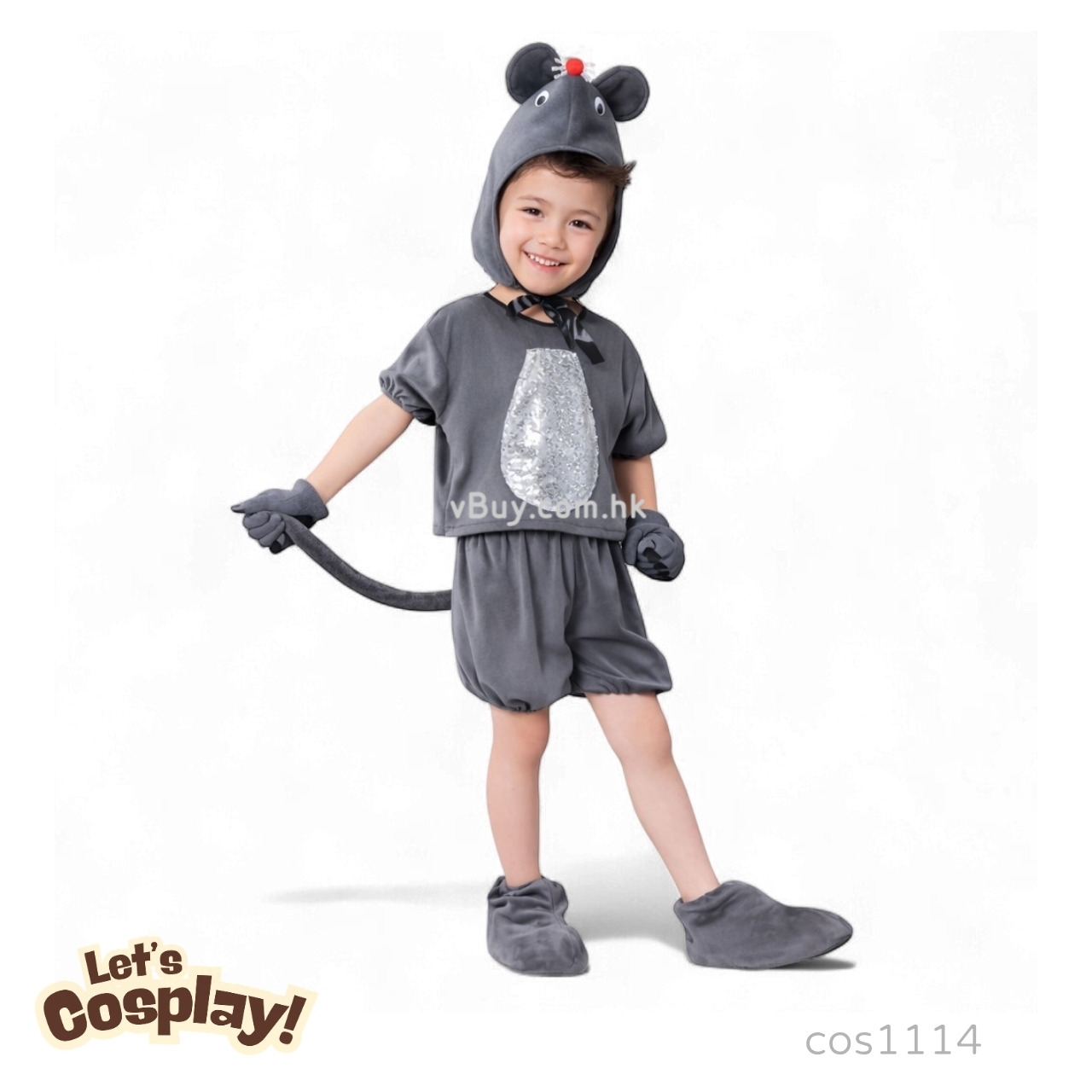 Lets Cosplay 老鼠Cosplay服裝 Mouse Costume 動物扮演服裝 童話故事服裝 故事角色扮演 Animal Costume（cos1114）