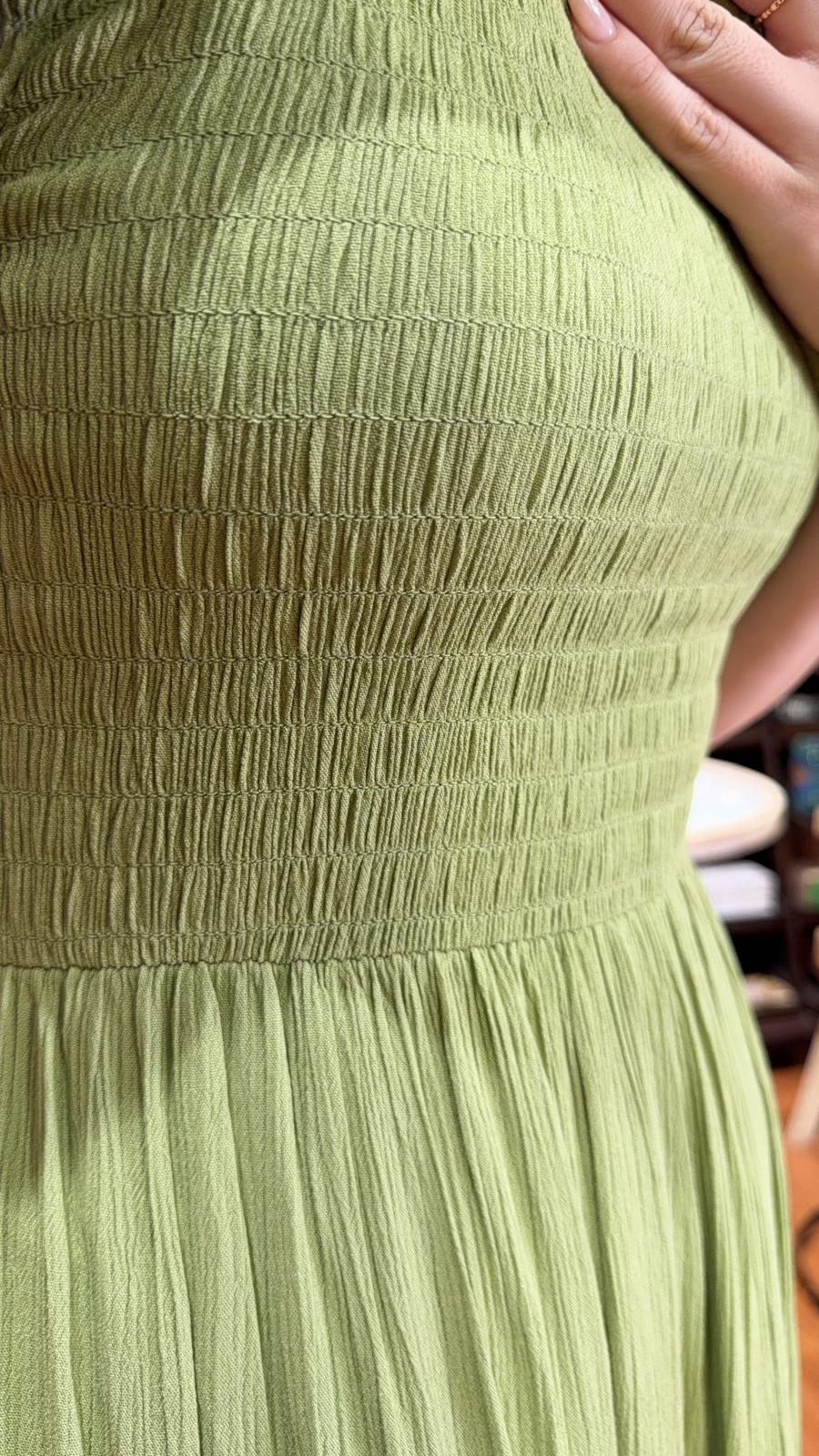 2504 Green Cotton Wide Neck Long OP 53"