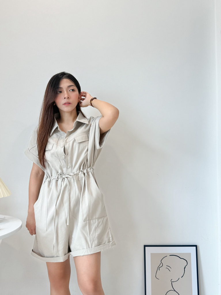 Emma Jumpsuit 懒人穿搭！小个子Polo领美式复古工装风连体裤 （ 4 Colours ）