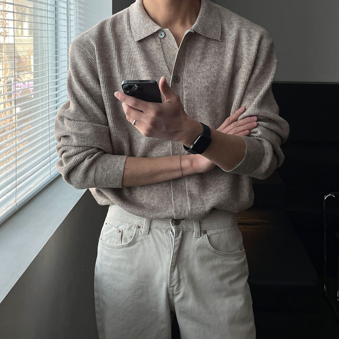 【In Stock】Cashmere Collared Knitwear