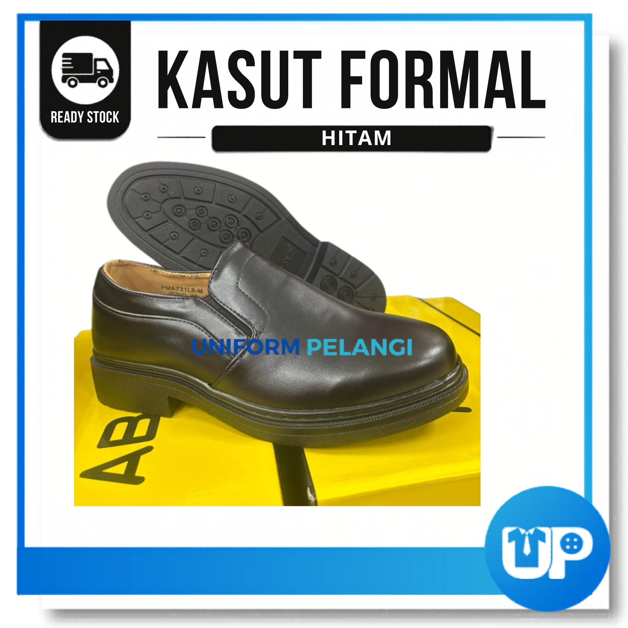 ABARO Kasut Formal Kulit Kasut Sarung Comfort Men Formal Shoes Kasut Formal Lelaki/Kasut Kulit/Kasut Sekolah