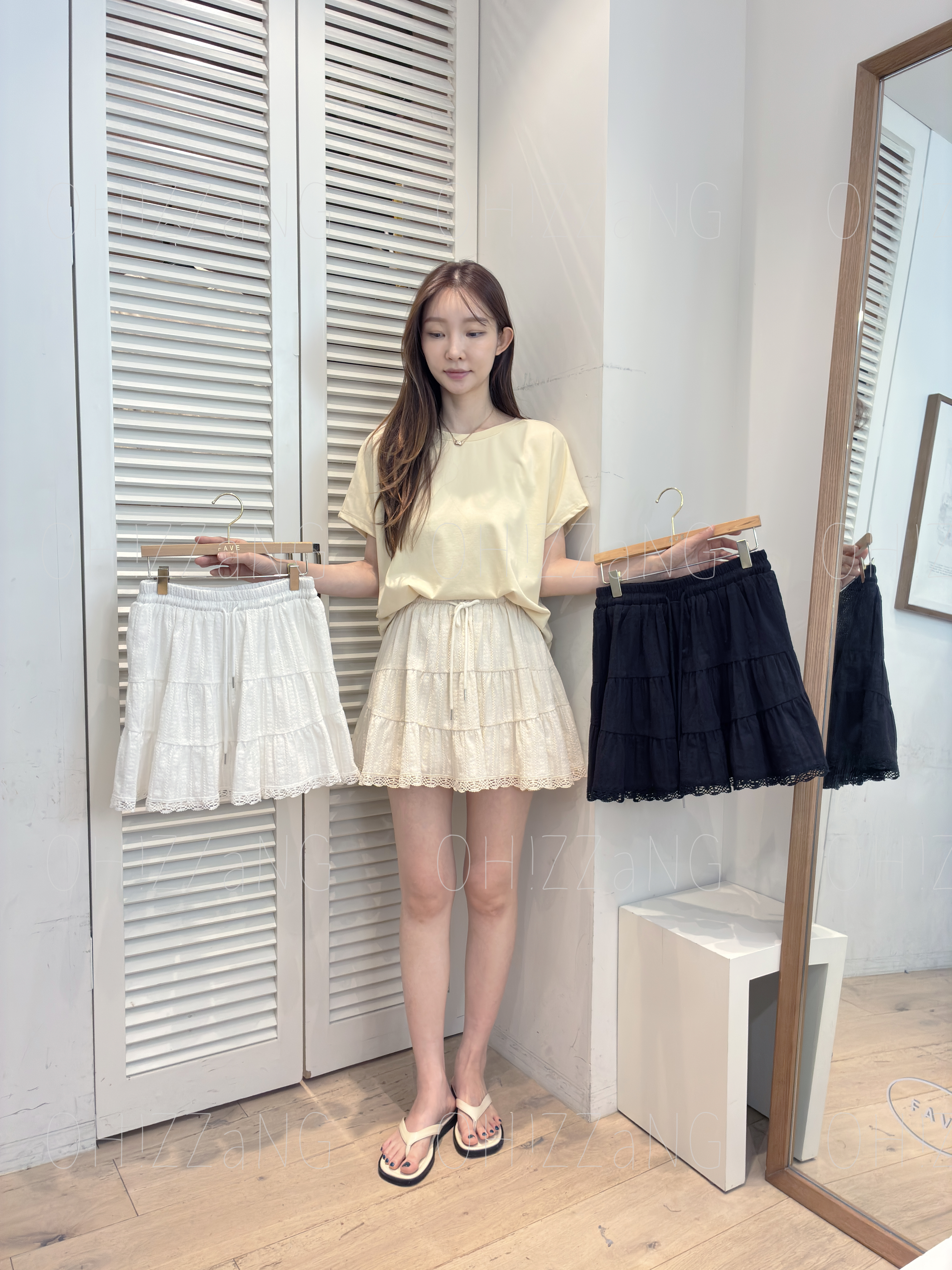 FV14_04 百搭全橡筋蛋糕裙 (3色)