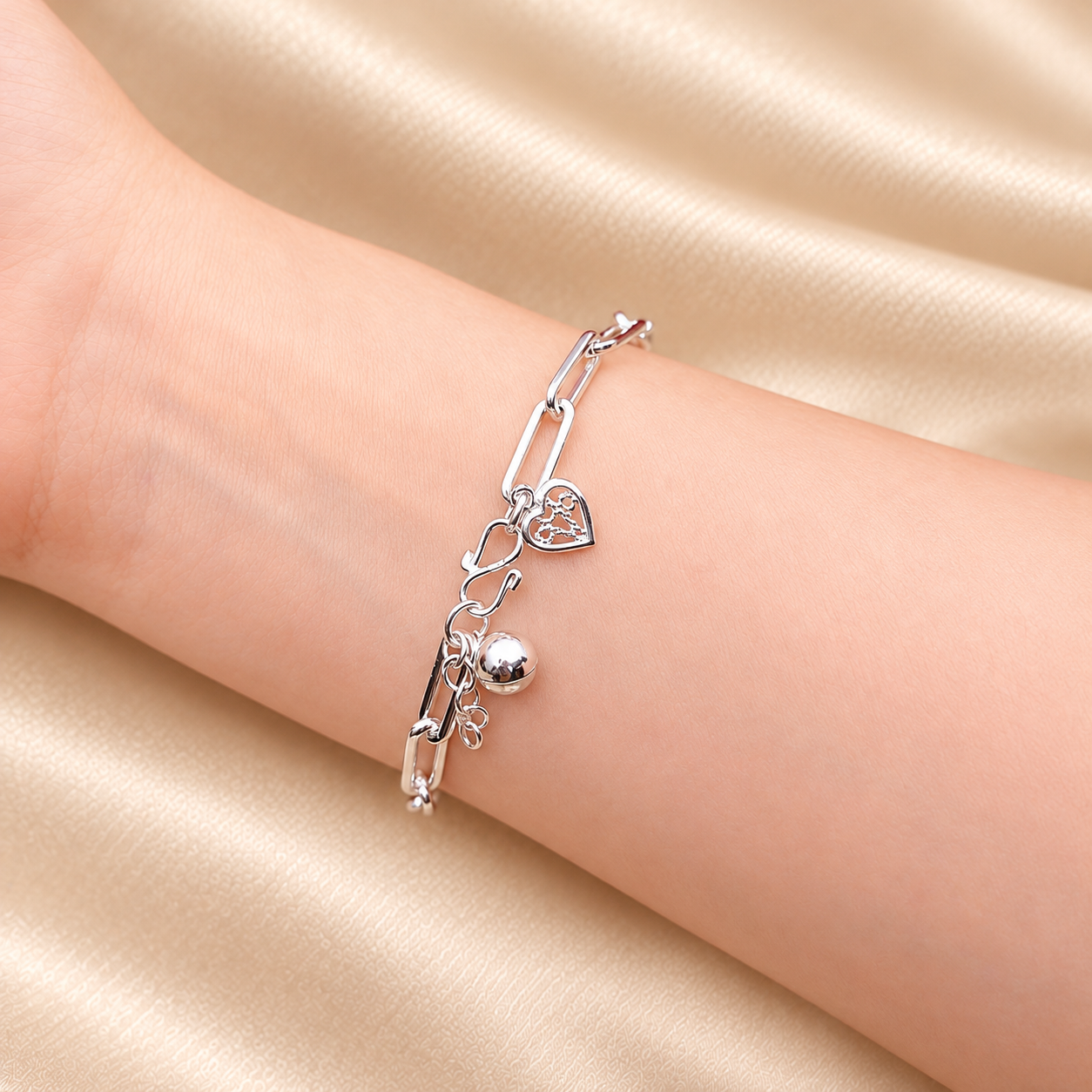 LB2361 Paper Clip Chain Bracelet