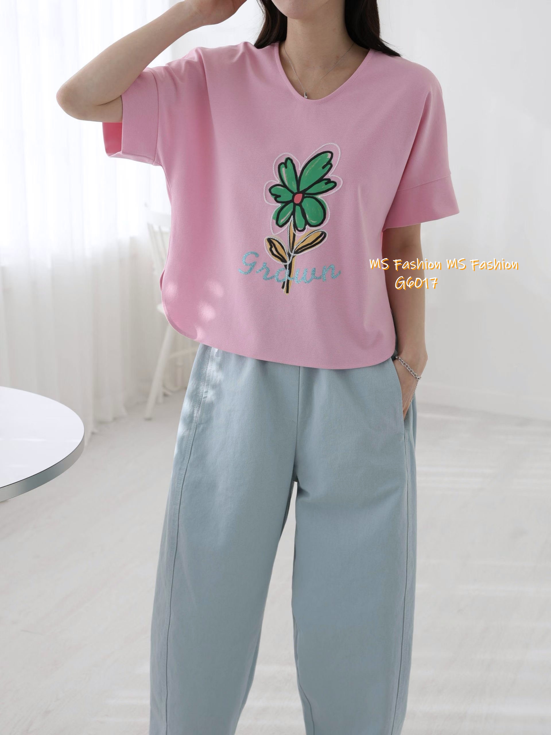 G6017 韓國🇰🇷靚色花花print top