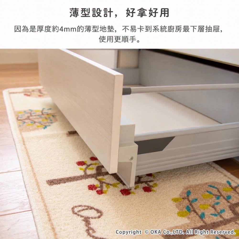 日本製OKA再生印花廚房地墊秋實之園 