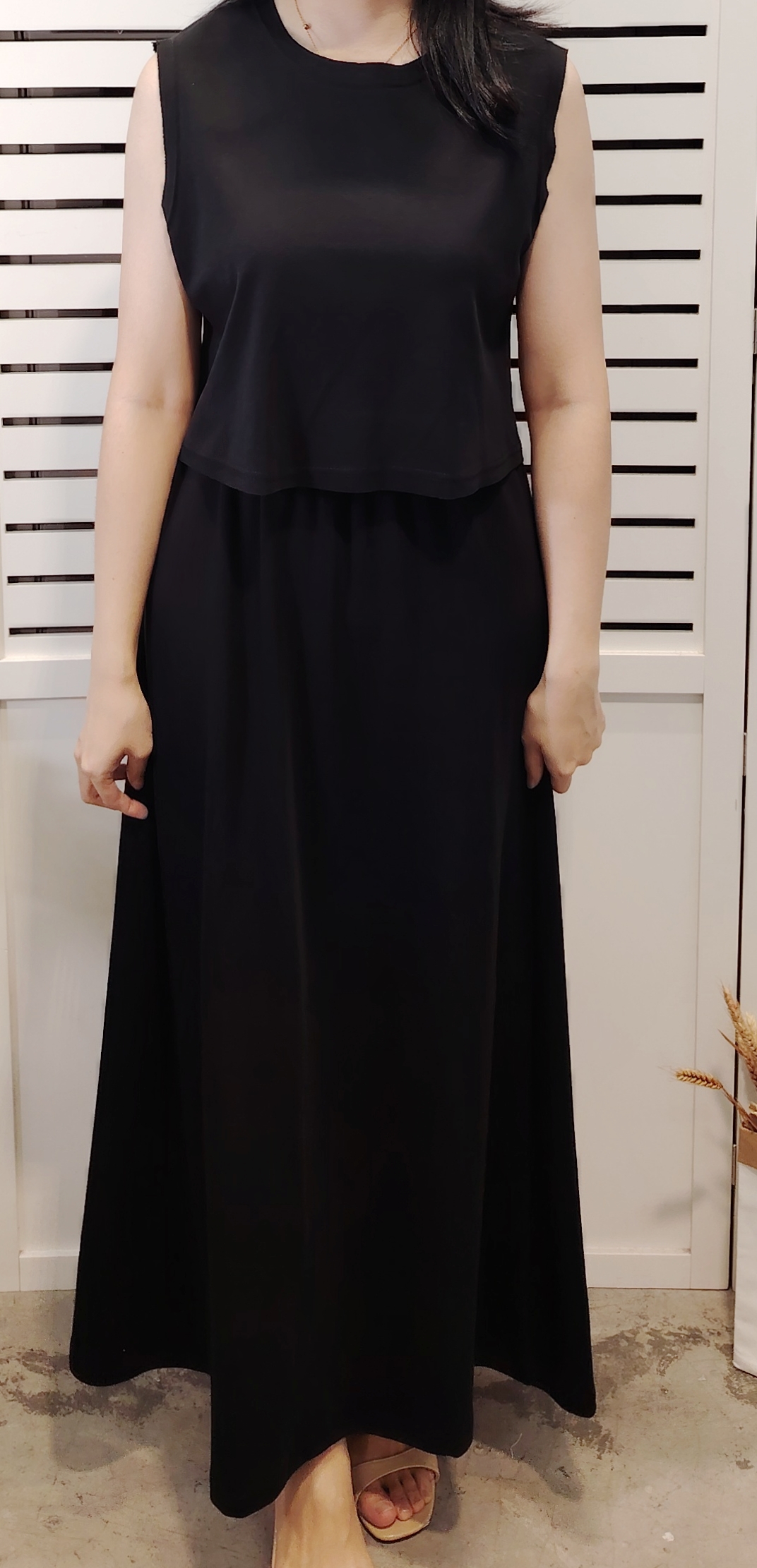 JY01 Cotton Set Tank Top Mid Skirt