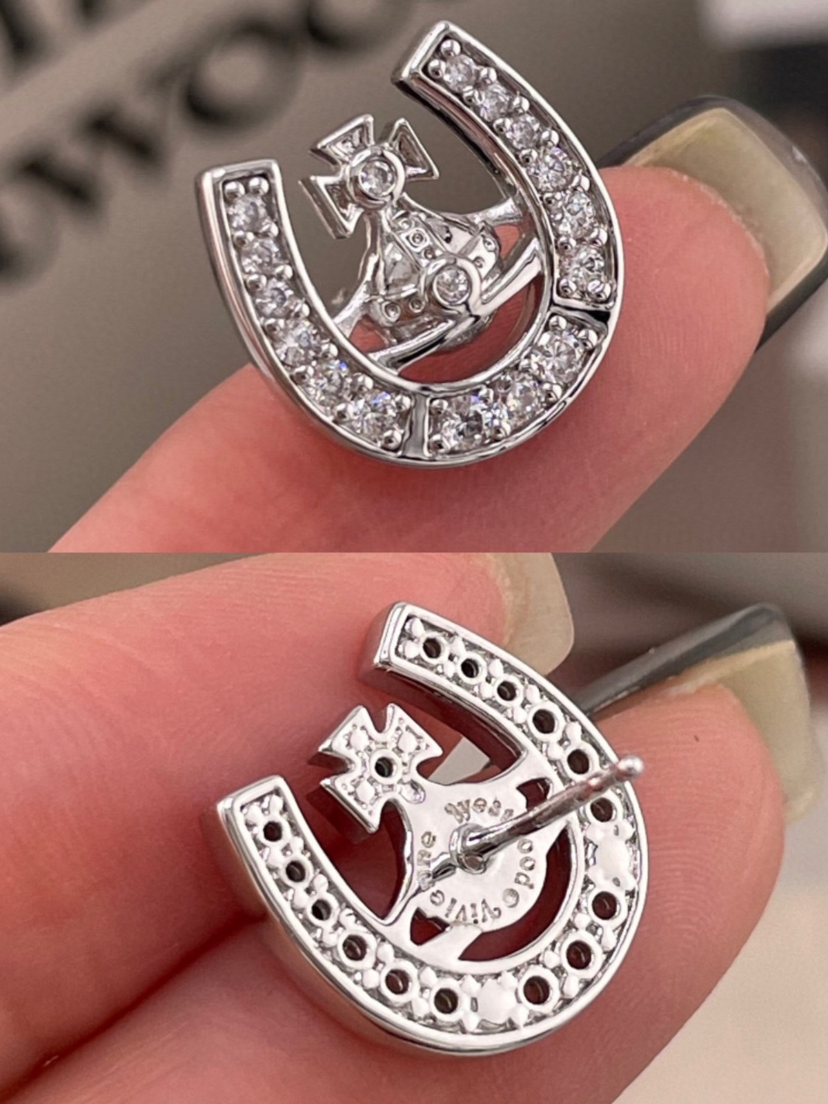 0521 Vivienne Westwood  馬蹄扣土星耳環 7月頭