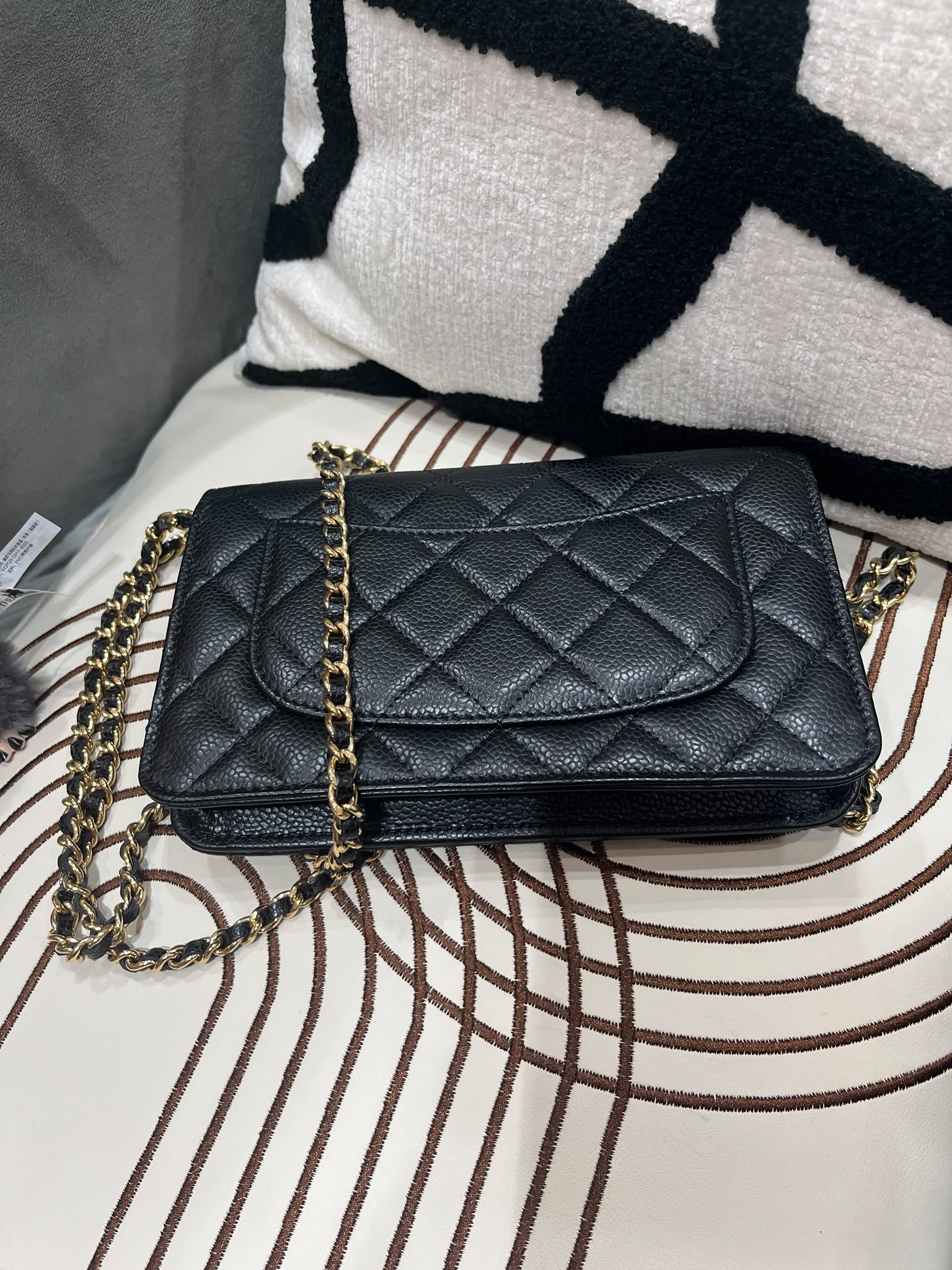 Chanel Wallet On Chain 黑色荔枝牛皮金鏈 100%Authentic, 99%New ✅晶片 ✅Dust bag ✅Box