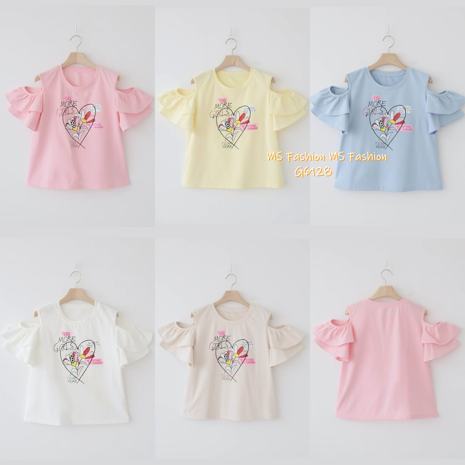 G6128 韓國🇰🇷靚print露肩top