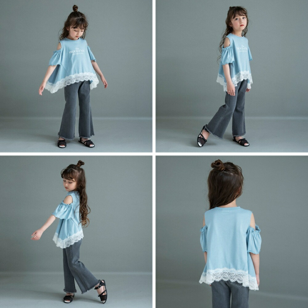 🆕【⭐訂購⭐】🌀 🇯🇵 日本直送🇯🇵 露肩 荷葉邊 蕾絲下擺 短袖TEE［2款選］🌀[ELDA-0236][260526]