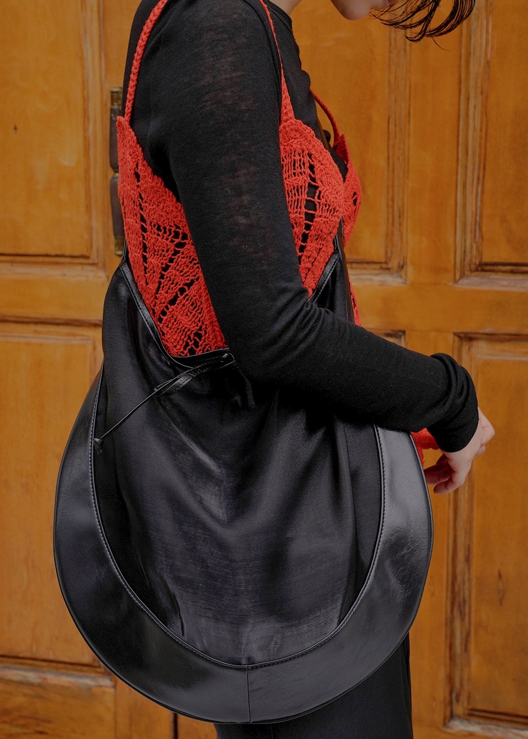 🇰🇷韓國女裝Kwani - Curvee Hobo Bag Organza Black