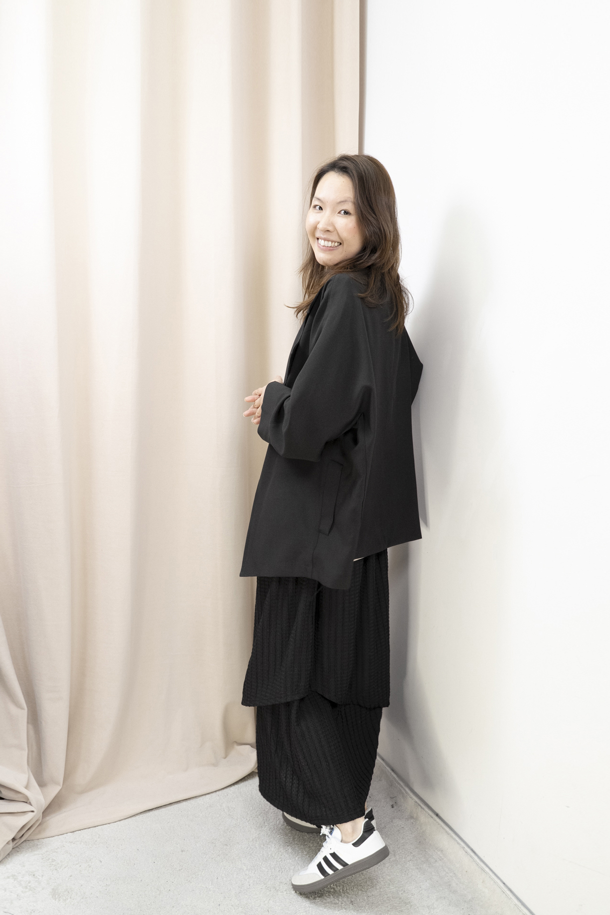 推薦！Smart Causal 必備大翻領西外（黑色）