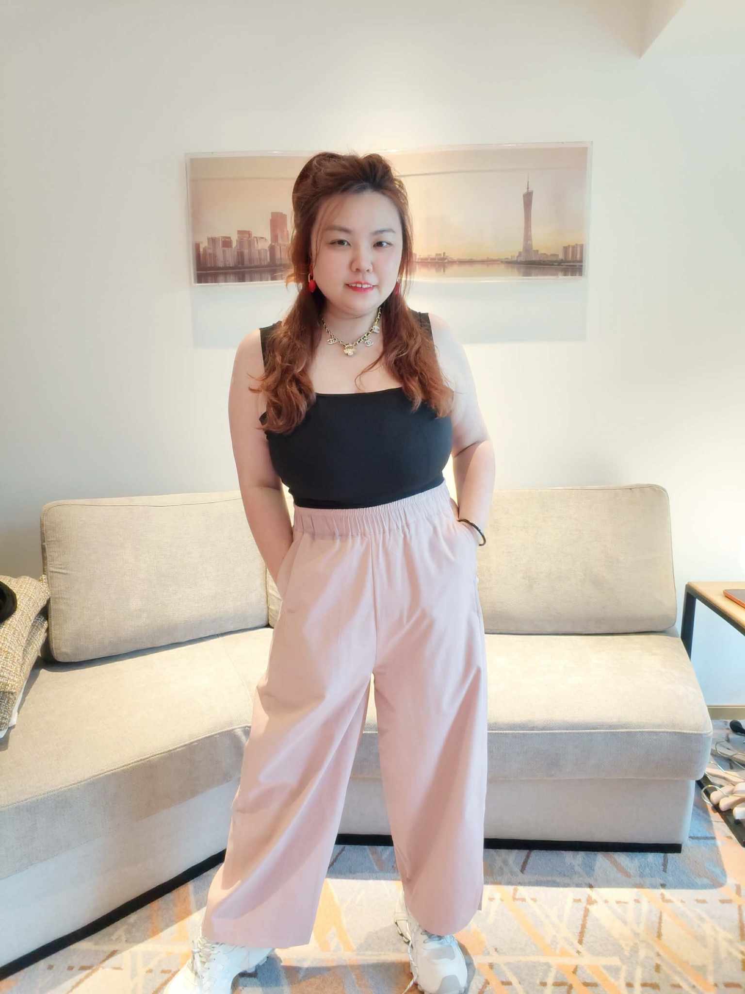 YCH04 1908 大码简约款阔腿长裤