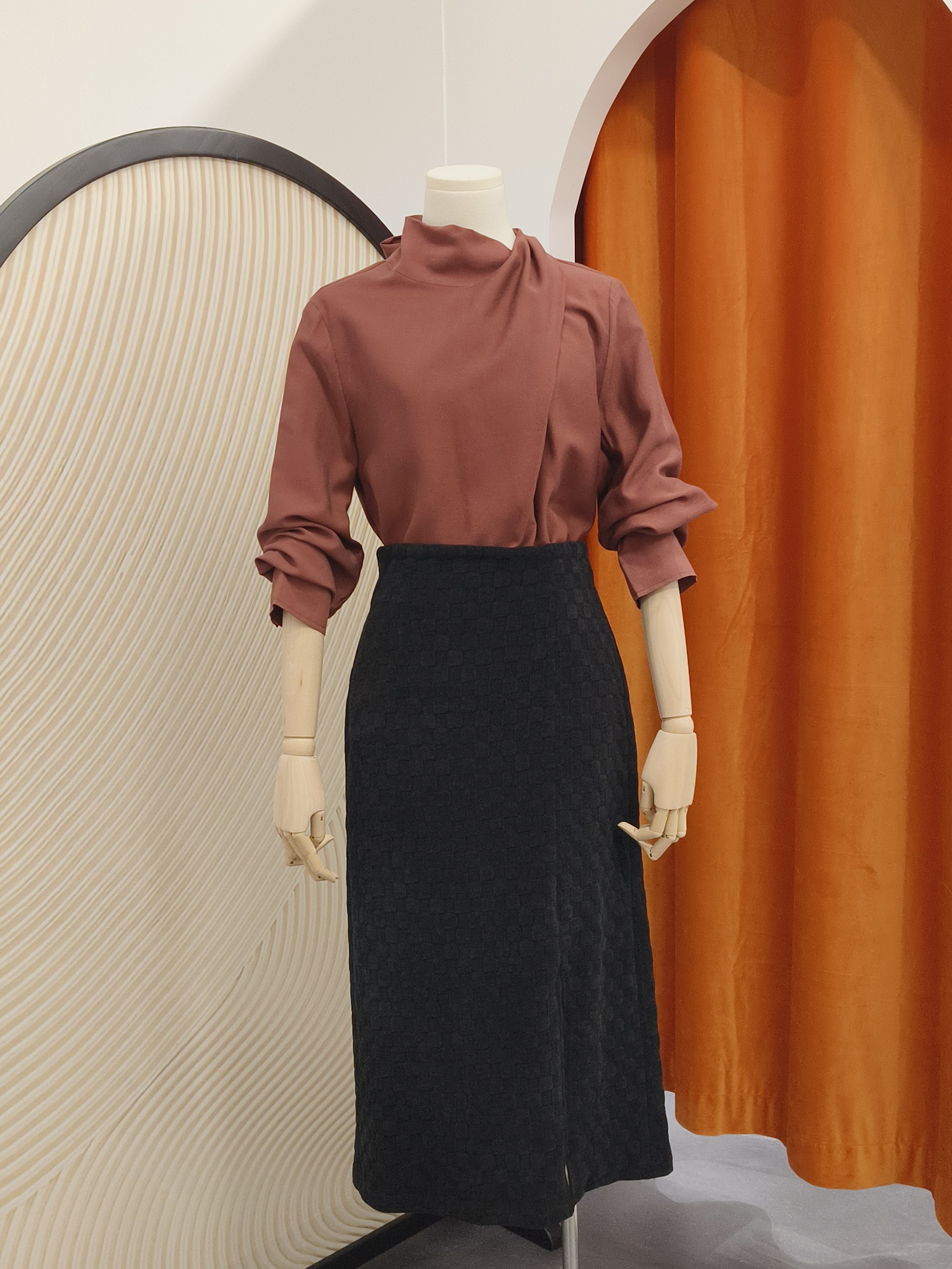 长袖系带衫 Long Sleeves Shirt with sash