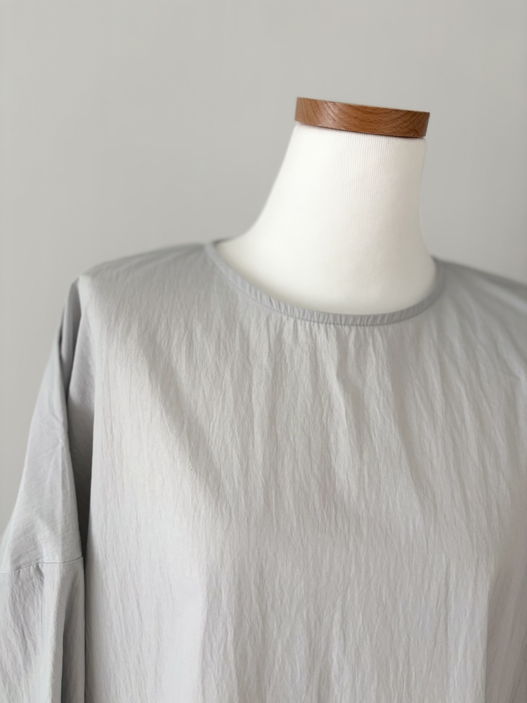 Wrap-Accent Dress (Misty Blue)