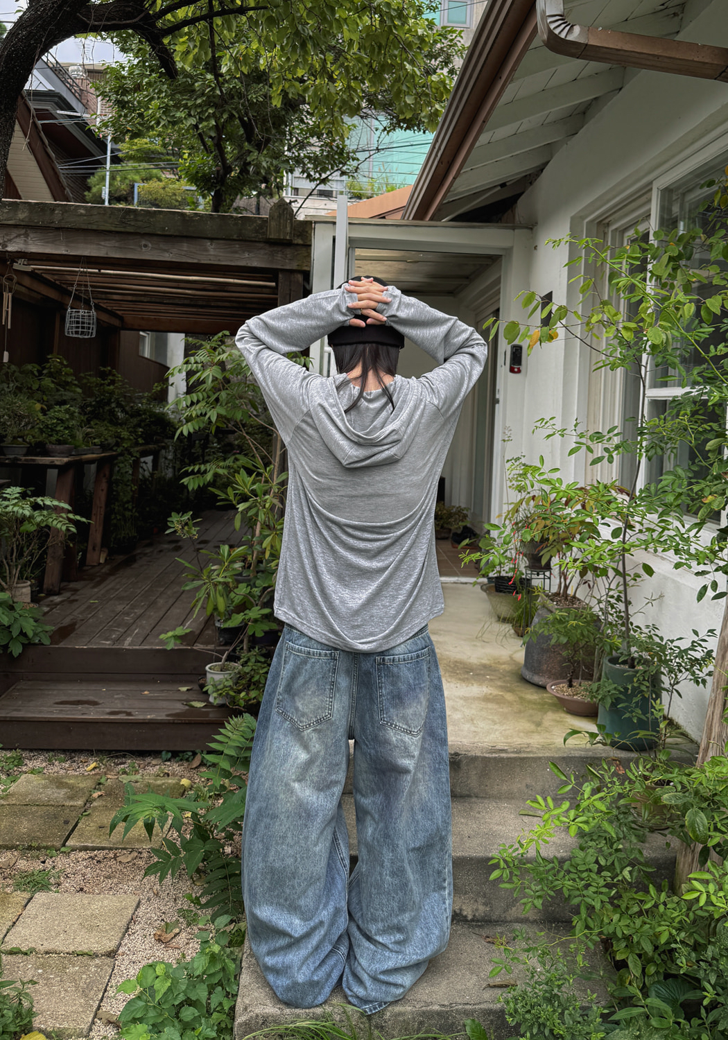 Vintage Wash Wide Denim Pants(Unisex)