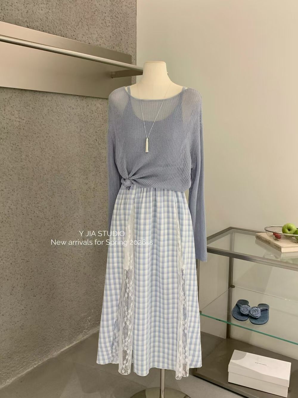 1749 Creamy Blue 3piece Set "奶蓝甜美系三件套 "