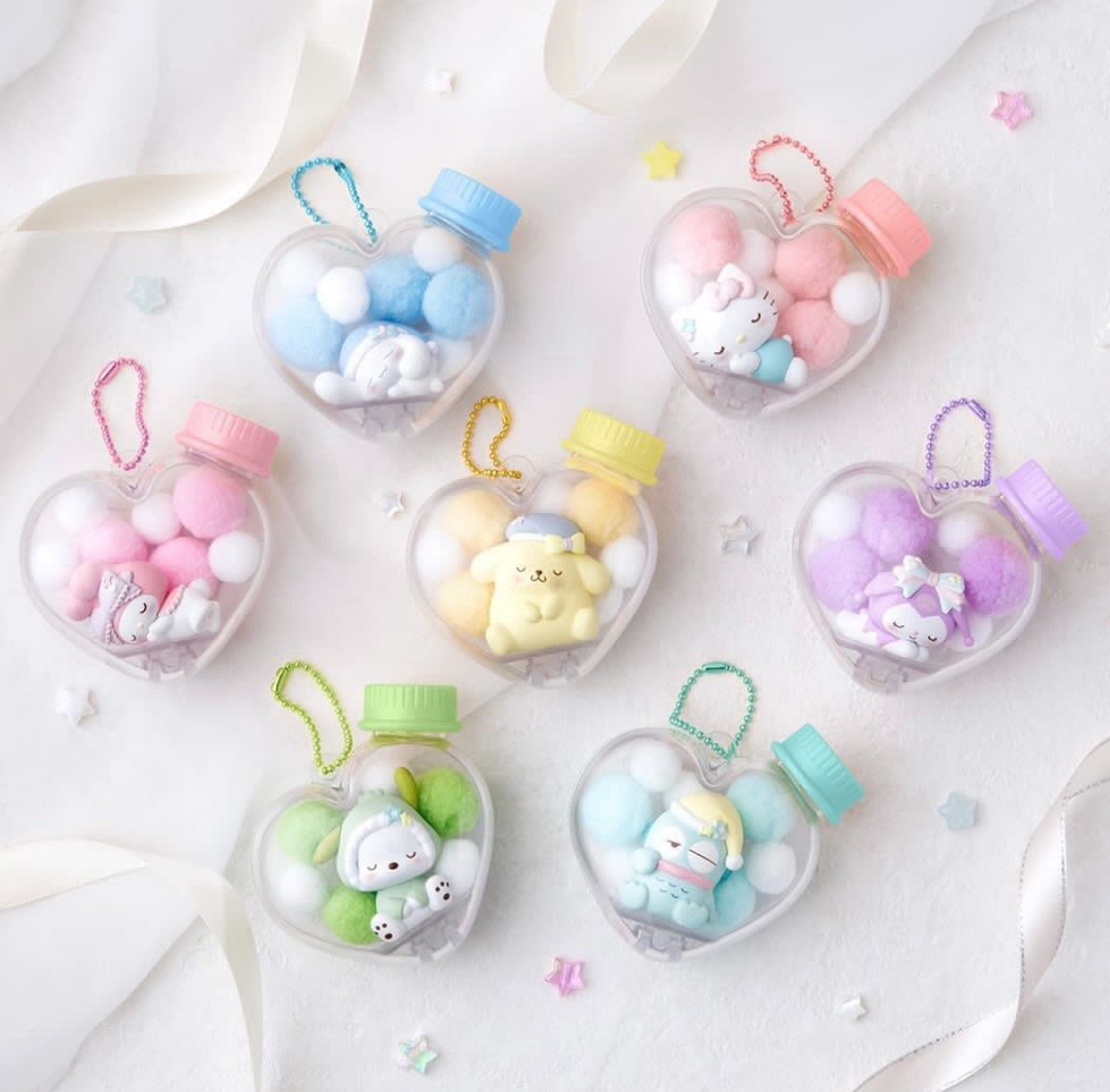 現貨 Bandai 食玩 Sanrio 系列 心形盒 睡覺吊飾