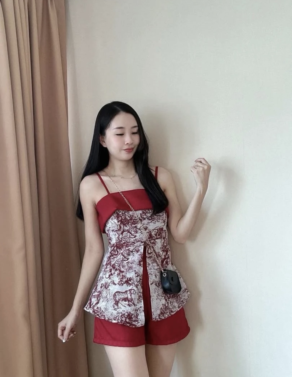 ST502印花国风吊带套装