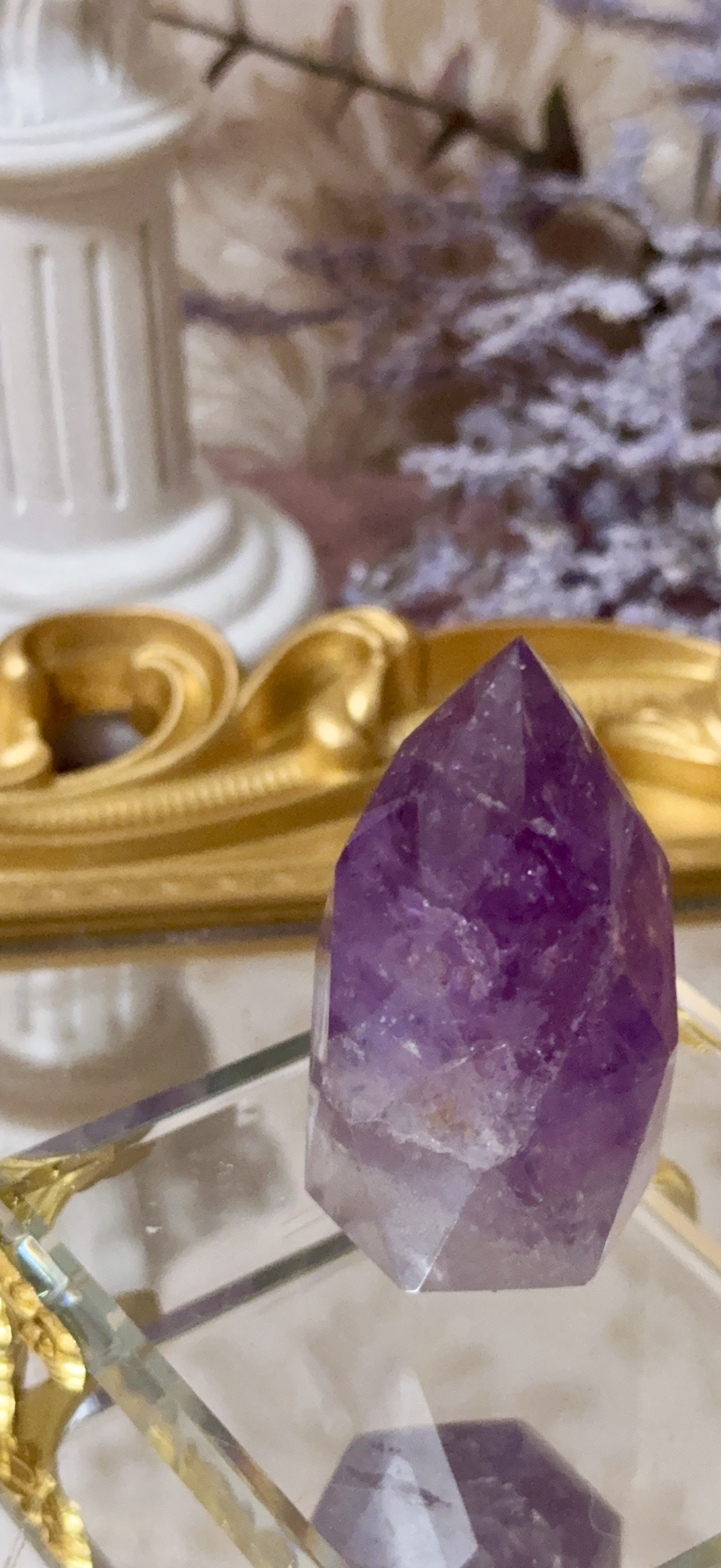 【紫火聖殿】巴西 Bahia 巴希亞紫火焰水晶 ‧ 復古高定擺件 🔮