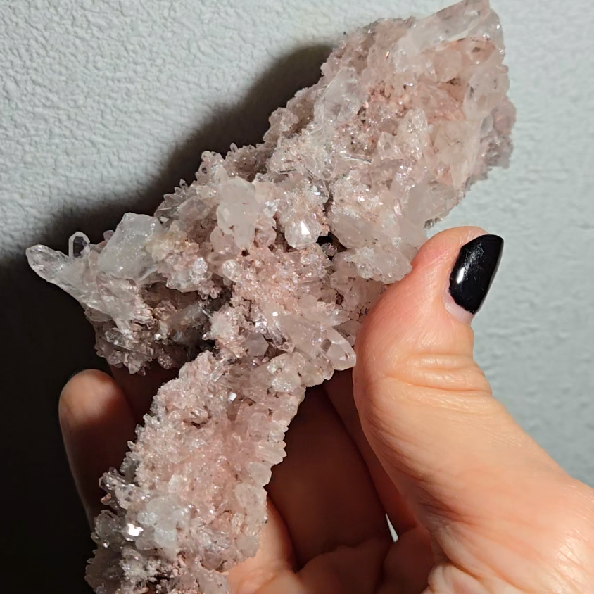Extra pink pink Lemurian cluster with crystals on both sides - LQ194