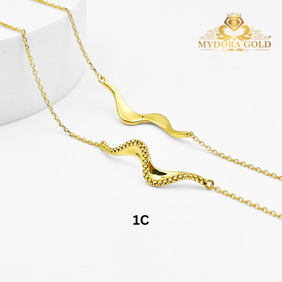 MYDORA Rantai Tangan Sauh Fesyen + Cinta Ombak Rindu Pahat l EMAS 916/22K