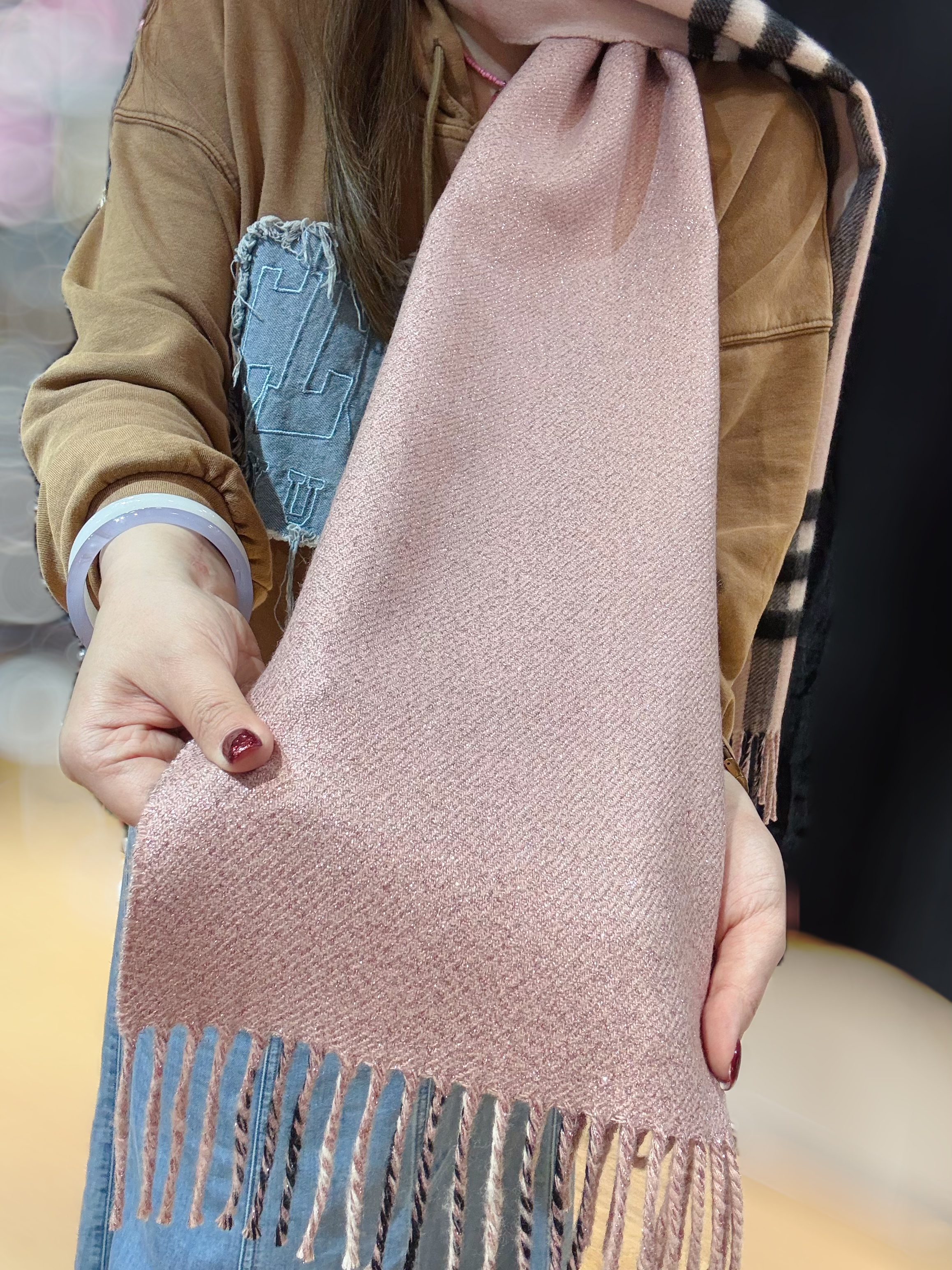 Burberry scarf short/check/pink