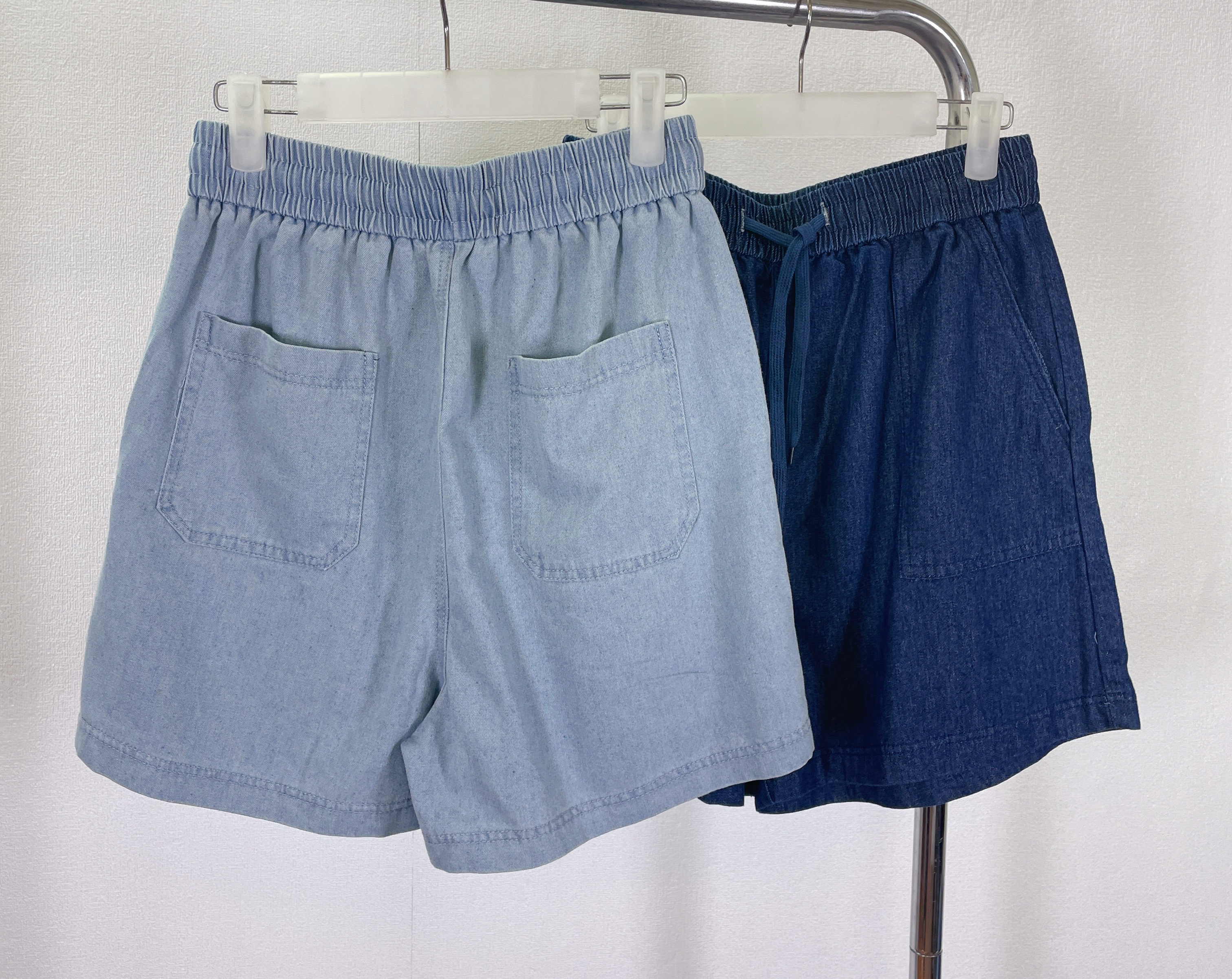 K5574 洗水雙袋牛仔短褲