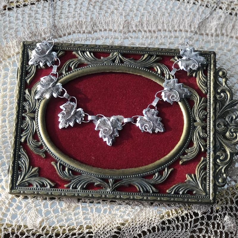 Vintage C.a. 1960s Canadian Bond Boyd Grapevine Sterling Silver Necklace(MT251)