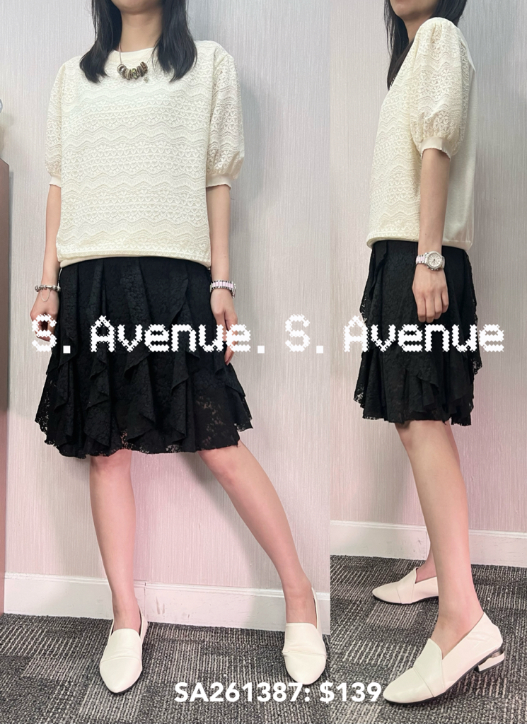 SA261387: 泡泡袖lace線top