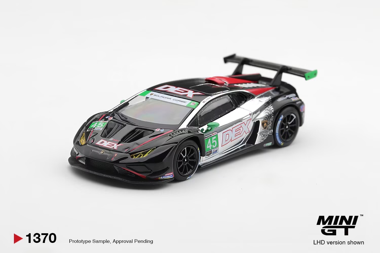 （預訂 Pre Order) MINI GT ( MGT01370-L ) Lamborghini Huracan GT3 EVO2 #45 DEX Wayne Taylor Racing 2025 IMSA Chevrolet Grand Prix Class Winner