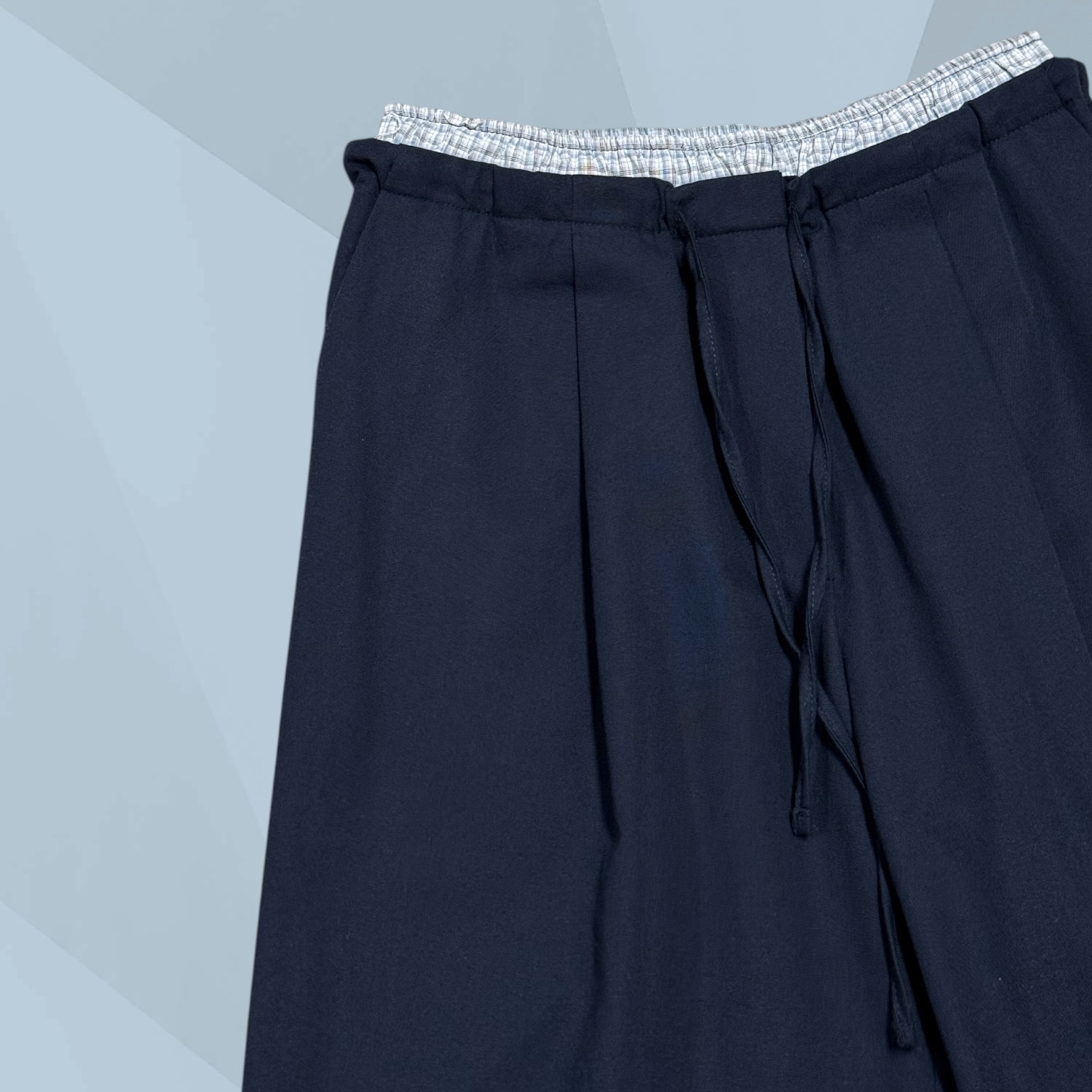 221137 格仔橡筋闊褲