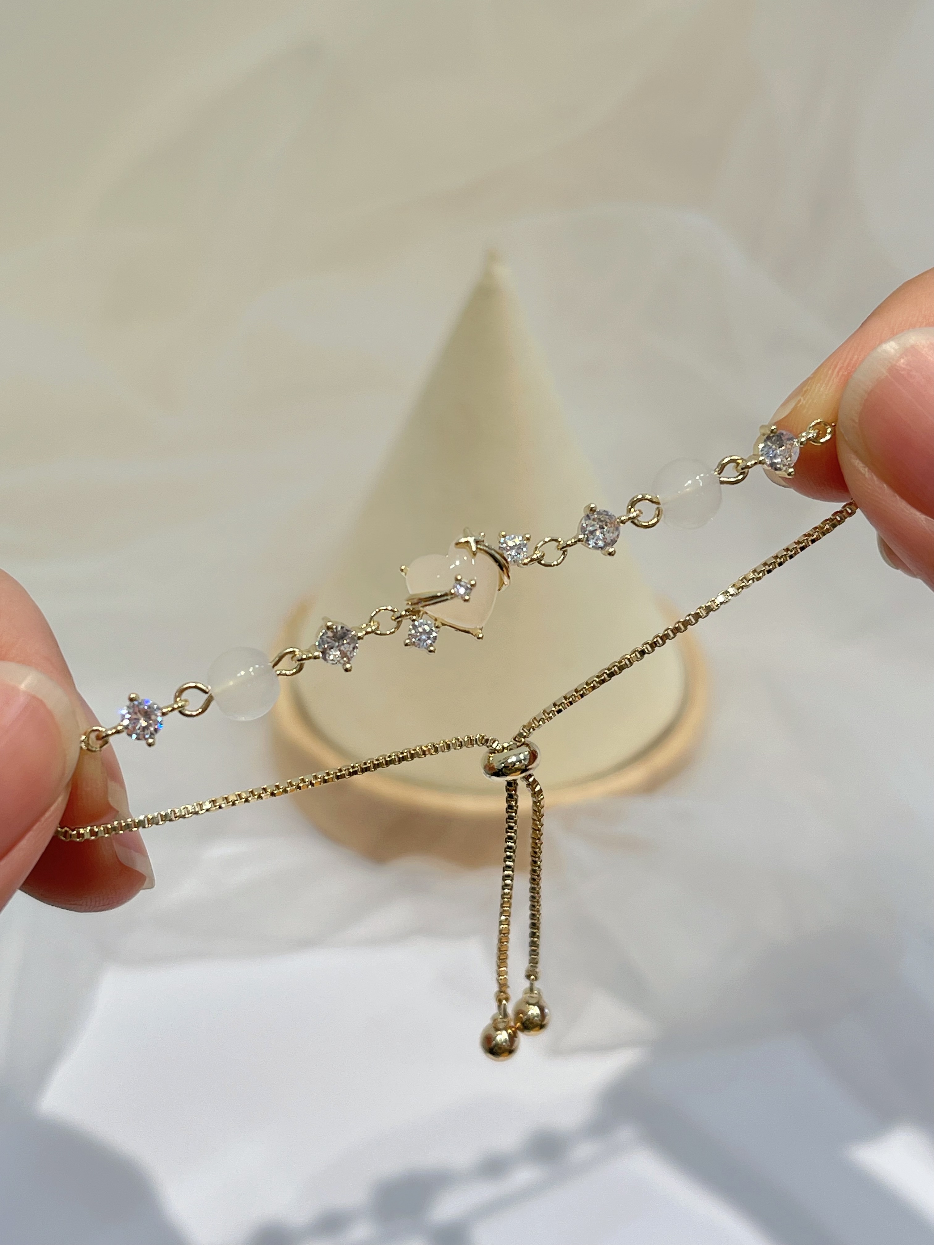 bulingbuling爱心抽绳手链